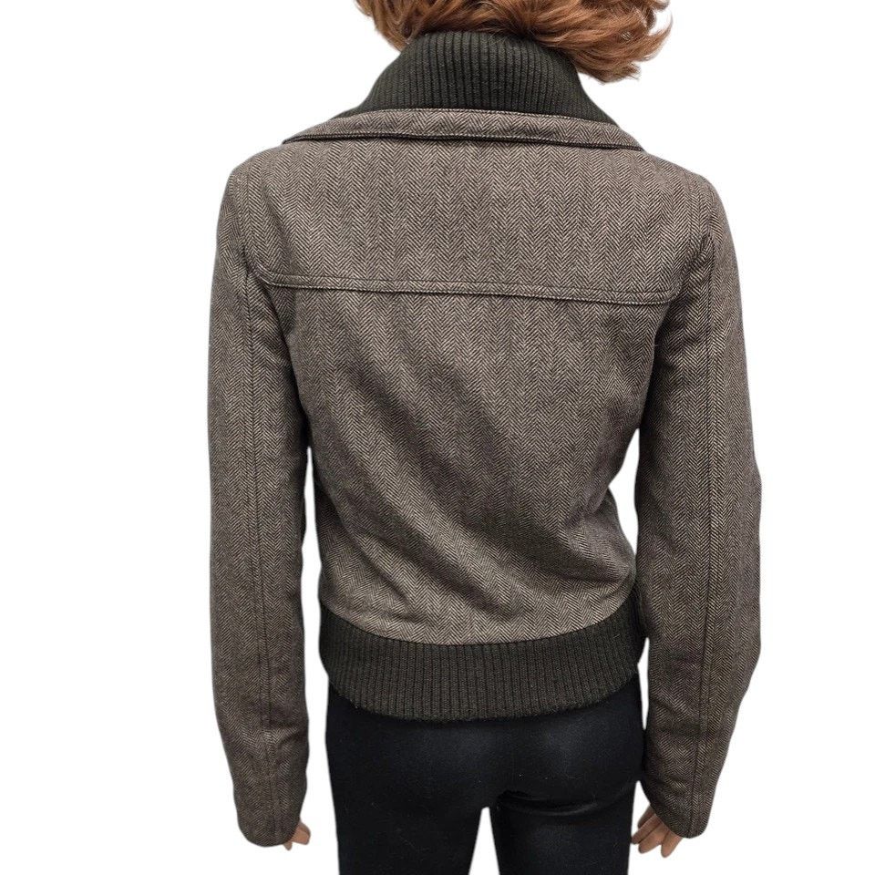 American Eagle Outfitters American Eagle Bomber Jacket Zip Toggle Herringbone Wool ble Size S / US 4 / IT 40 - 10 Thumbnail