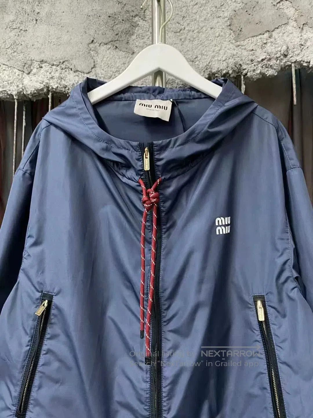 Miu Miu Miumiu Navy Zip Jacket with Hood. Size M / US 6-8 / IT 42-44 - 3 Thumbnail