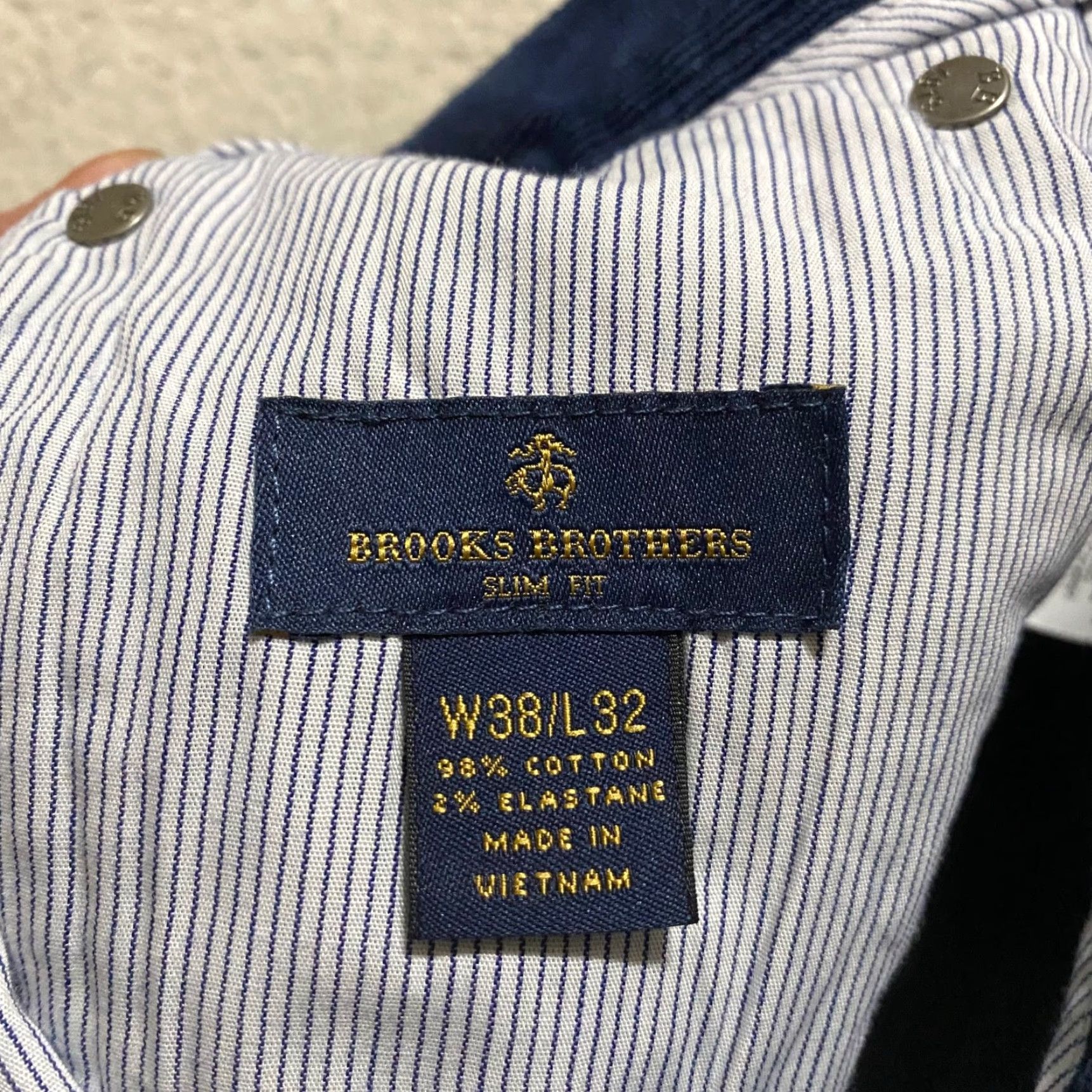Brooks Brothers Brooks Brothers Jeans Mens 38x32 Blue Straight Corduroy Mid Rise Dark Wash Regular 5-Pocket Design Mens Size US 38 / EU 54 - 4 Thumbnail
