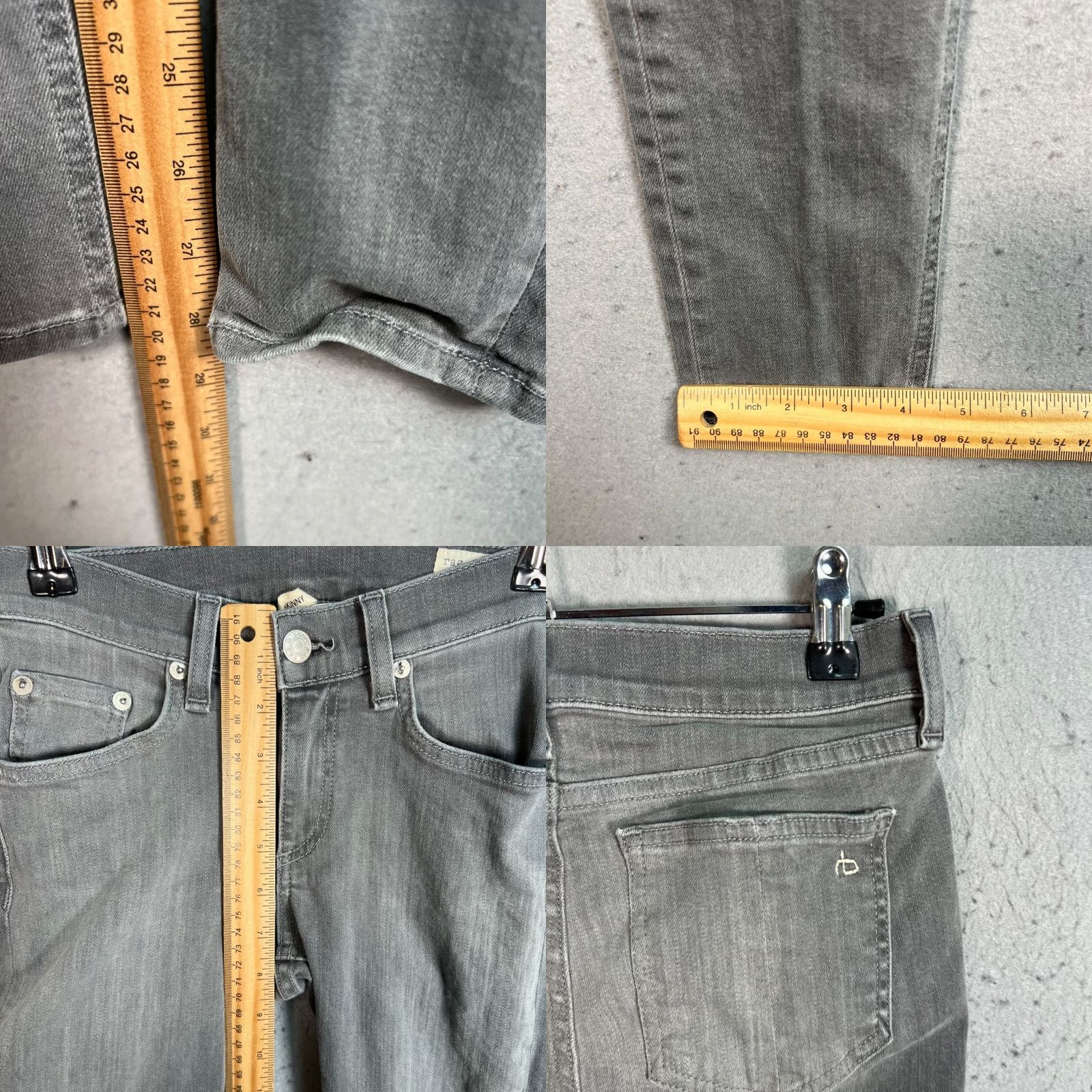 Rag & Bone rag & bone Jeans Womens Skinny 25 Gray Stretch Denim Low Rise 29in 5-Pocket Mens? Women? Size 42" / US 20 - 8 Thumbnail