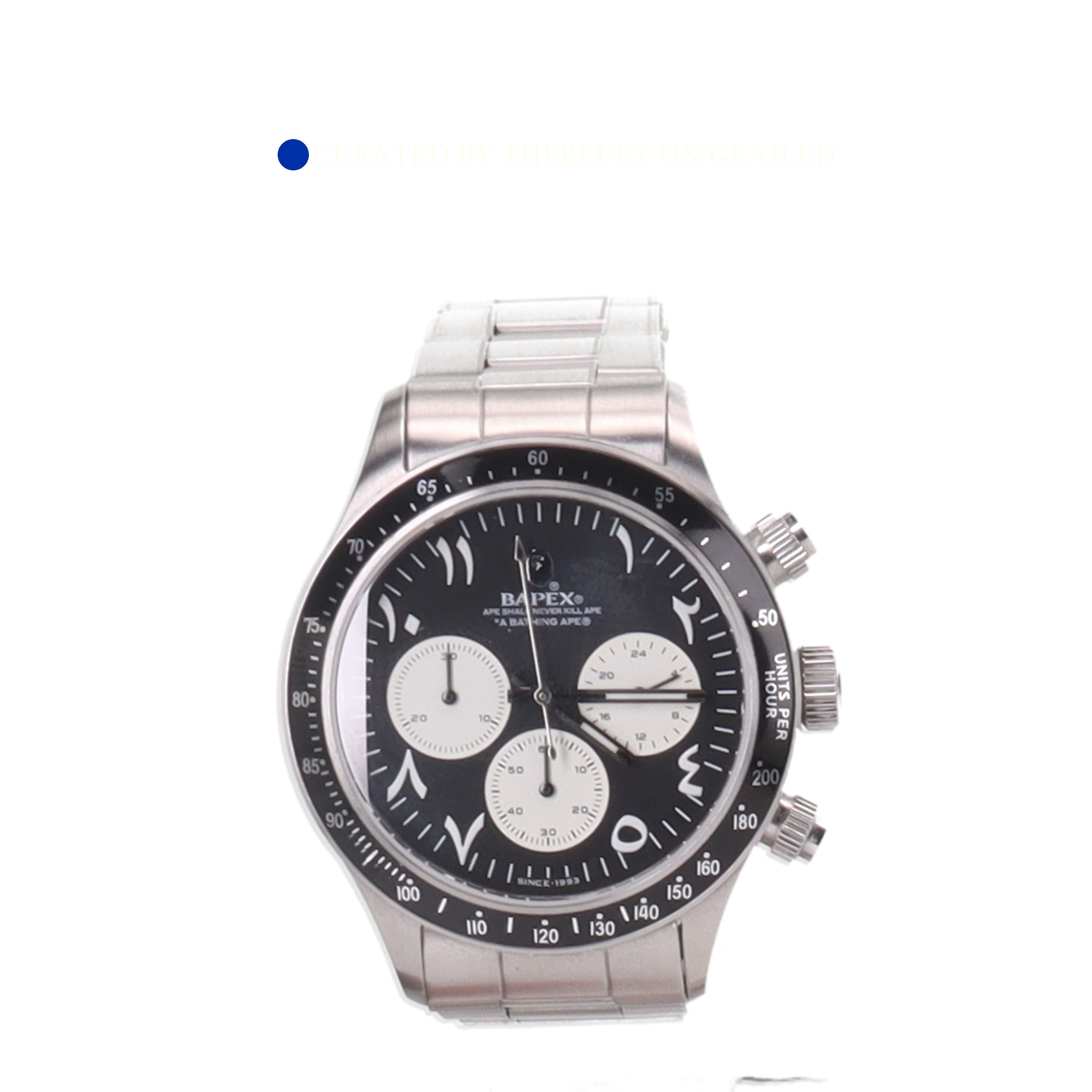Bape Silver BAPEX Type 4 Arabic Dial Watch Size ONE SIZE - 1 Thumbnail