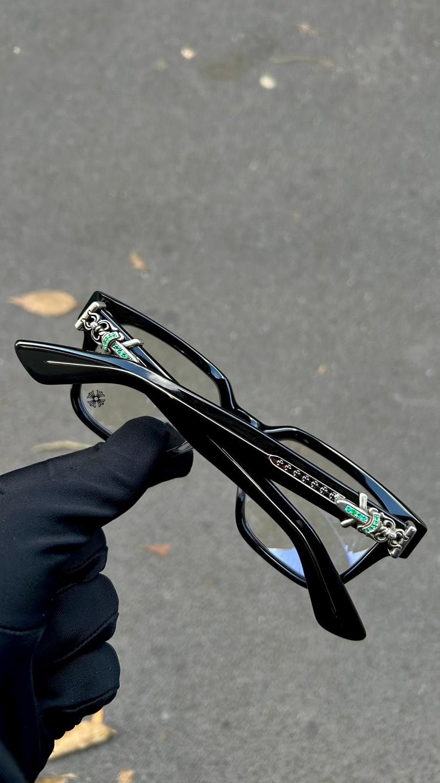 ❇️RARE❇️CHROME HEARTS Emerald Vagillionaire ii Silver Glasses