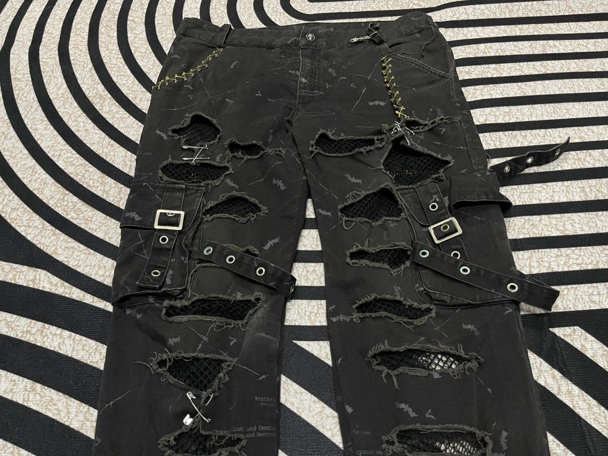 Japanese Brand 2000s GLP GOTHIC GRUNGE STYLE BONDAGE DISTRESSED PUNK Size US 35 - 4 Thumbnail