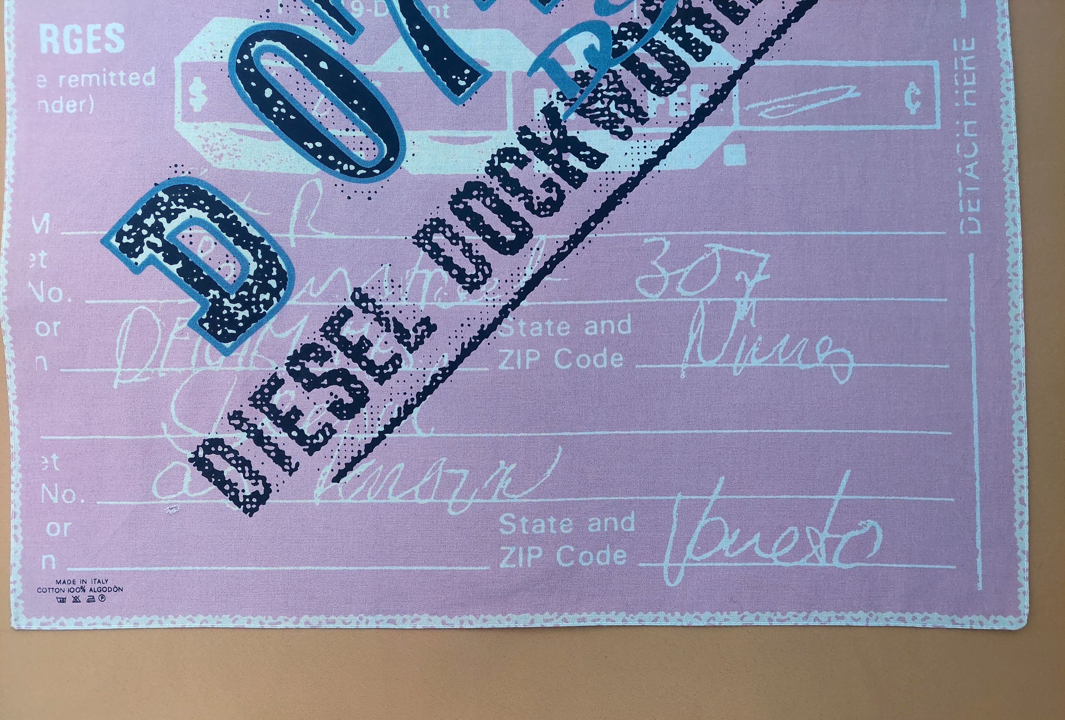 Diesel Vintage Diesel Pink Bandana Graphic Union of Dockworkers Y2K Size ONE SIZE - 9 Thumbnail