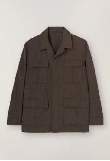 image of Loro Piana O1W1Db11223 Mojave Jacket Cotton Linen In Brown, Men's (Size Large)