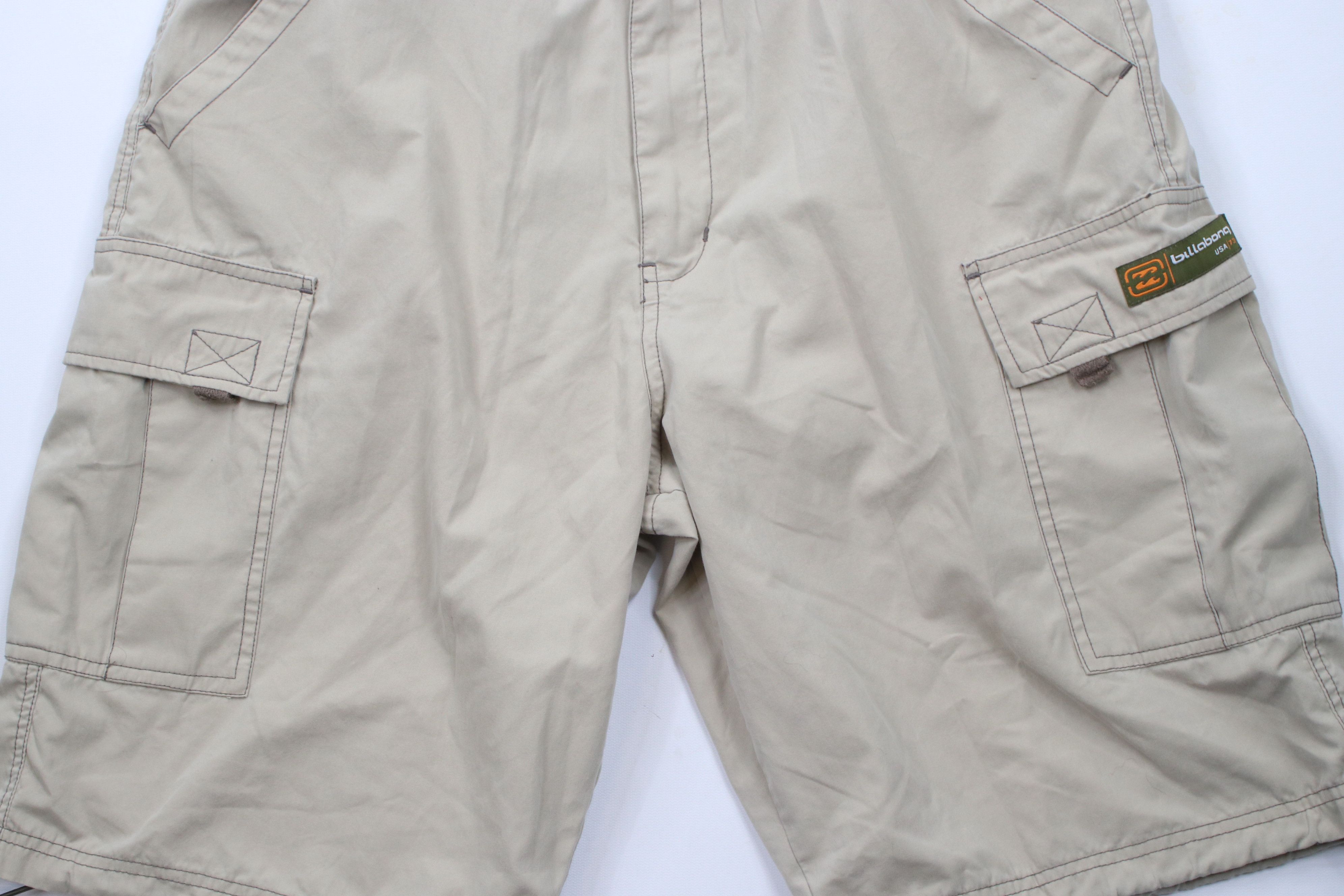 Billabong × Vintage Vintage 90s Y2K Billabong Surfing Baggy Cargo Shorts Beige Size US 32 / EU 48 - 3 Thumbnail