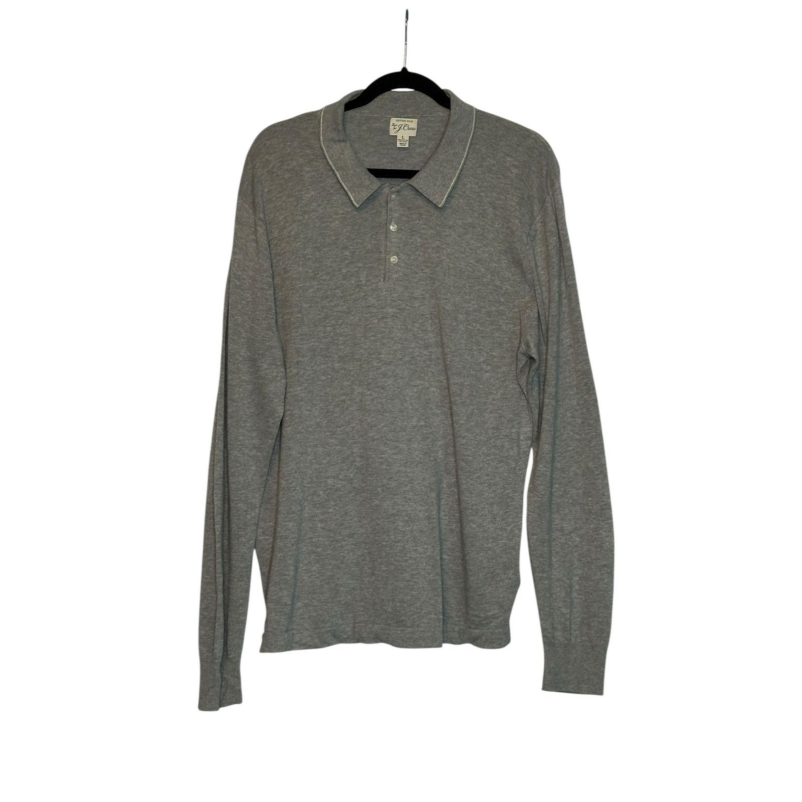 Banana Republic Banana Republic gray long sleeves polo shirt size Large Size US L / EU 52-54 / 3 - 8 Thumbnail