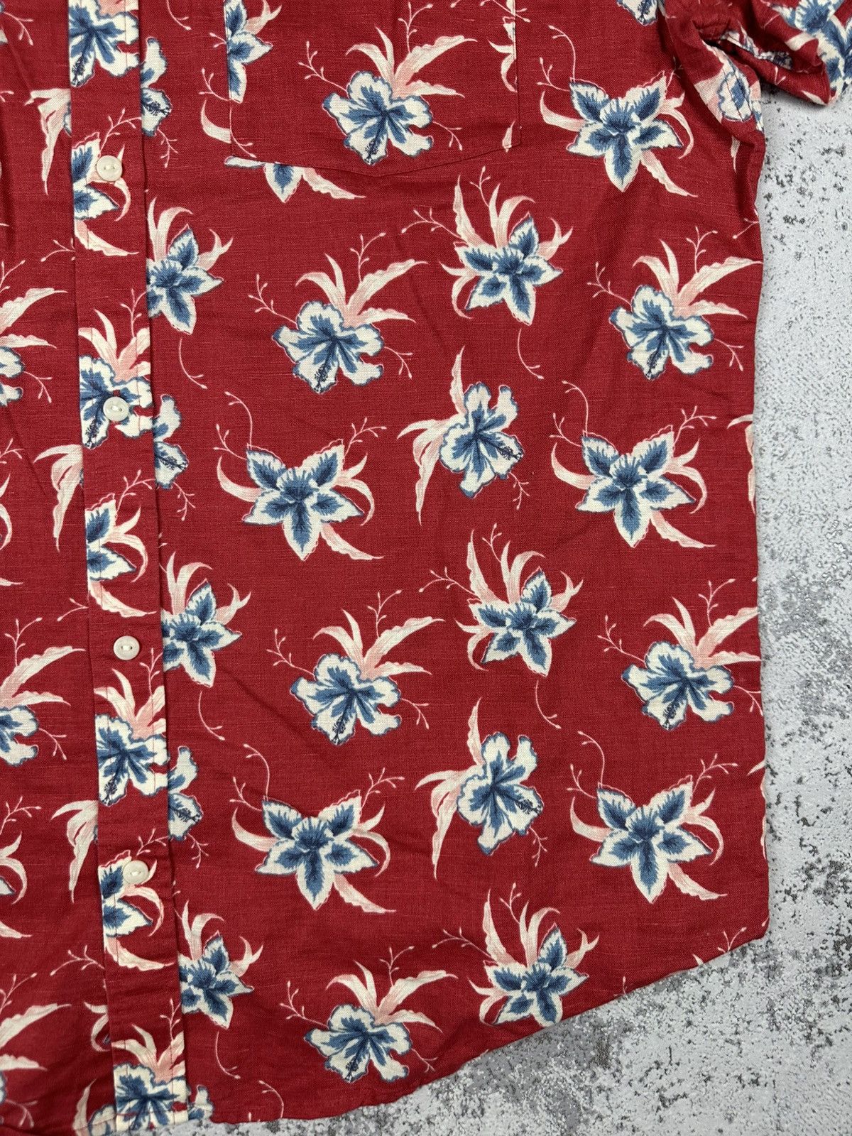 Vintage Red Floral Button-Up Shirt Retro Summer Vibes Size US L / EU 52-54 / 3 - 6 Thumbnail