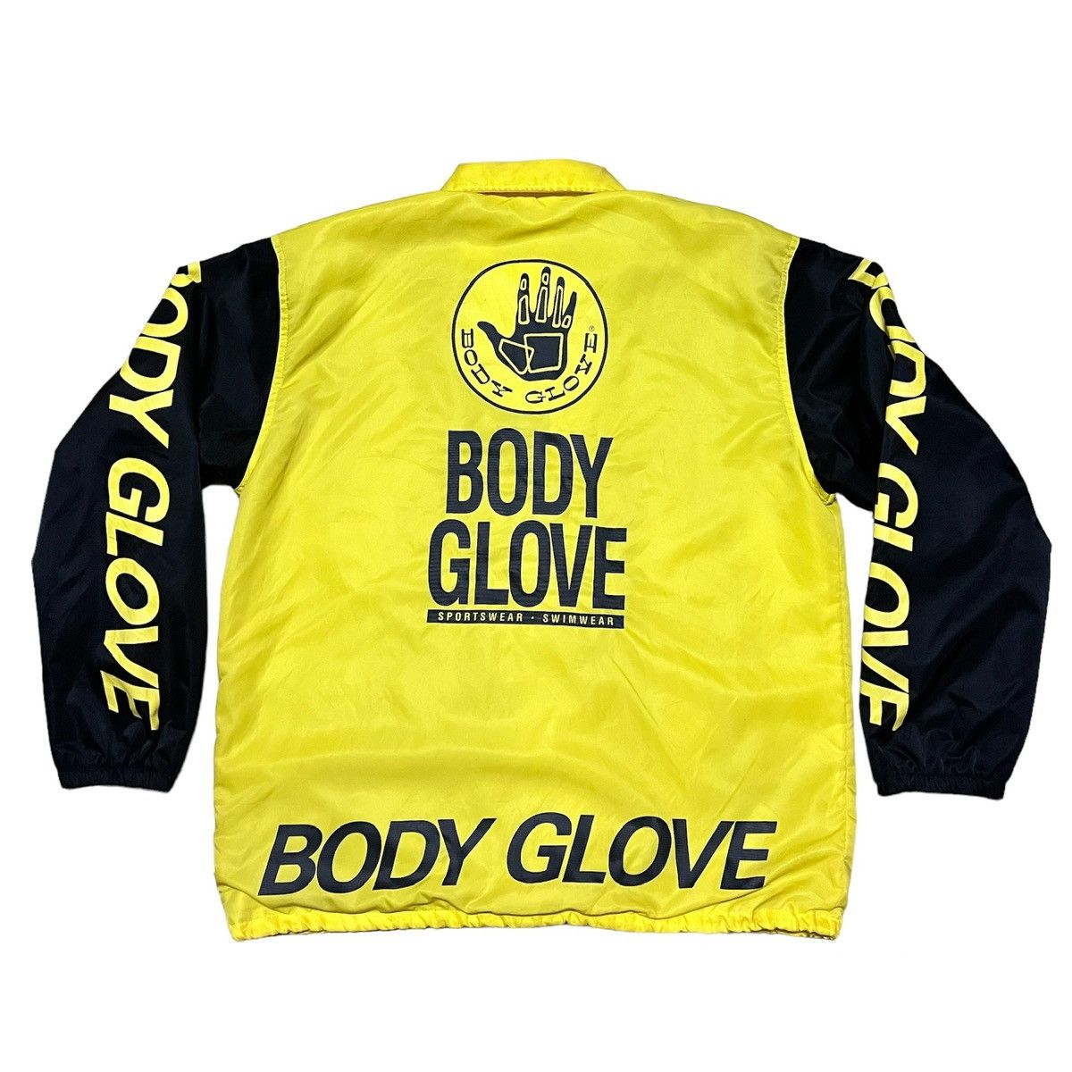 image of Body Glove Surfing Big Logo Coach Jacket in Yellow, Men's (Size Medium)