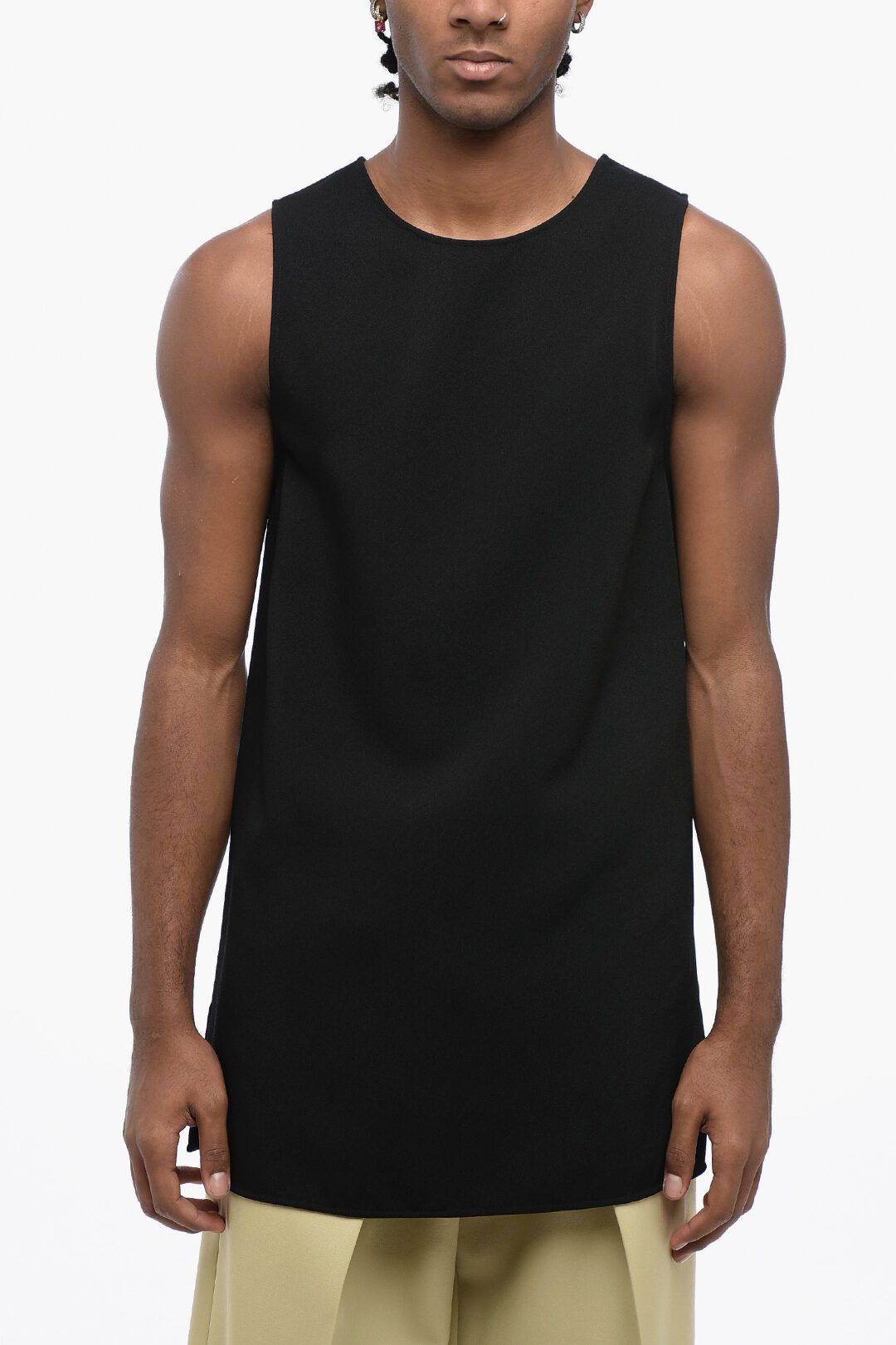 Jil Sander og1mm0625 Back Zipped Viscose Tank Top in Black Size US M / EU 48-50 / 2 - 1 Thumbnail