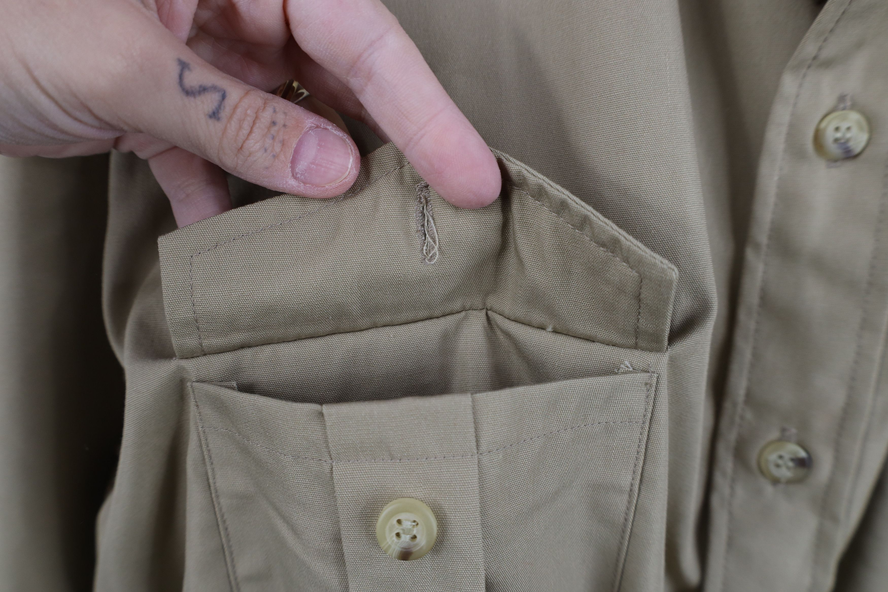 Vintage Vintage 70s Streetwear Band Collar Safari Bush Button Shirt Size US XXL / EU 58 / 5 - 8 Thumbnail