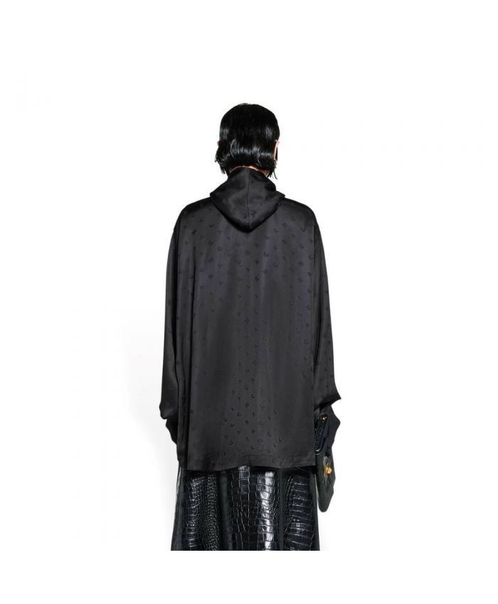 Balenciaga o1bcso1str1024 Hourglass Blouse in Black Size S / US 4 / IT 40 - 4 Thumbnail