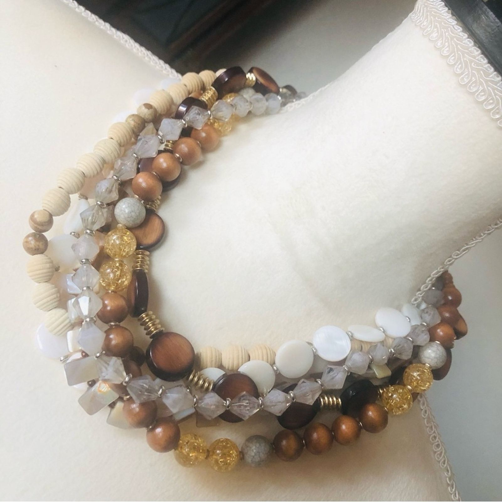 Jewelry Bold large multi strand & material beaded necklace Size ONE SIZE - 1 Thumbnail