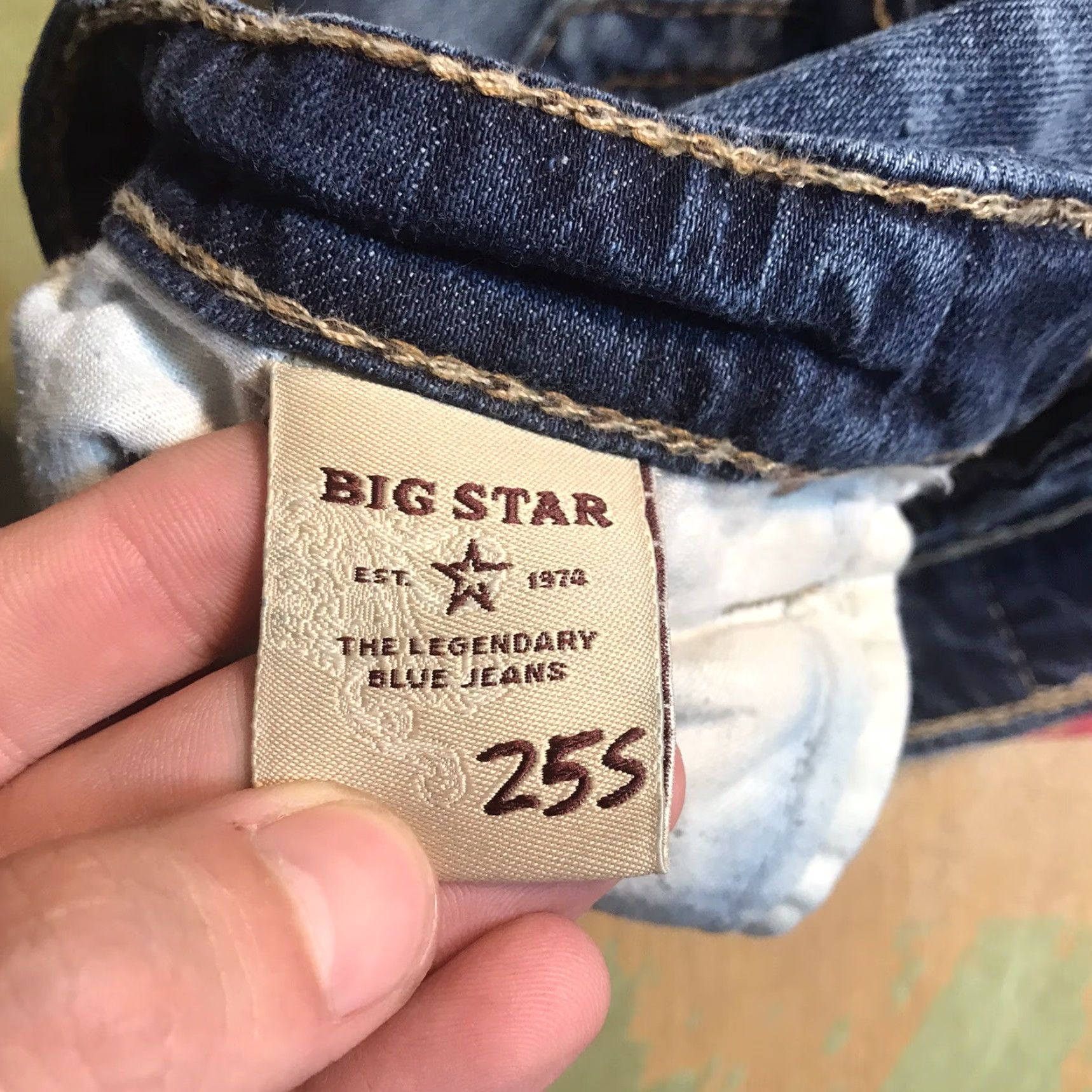 Denime BIG STAR Liv Denim Blue Thick Stitch Cut Off Shorts Womens Tag 25 Size 42" / US 20 - 5 Thumbnail