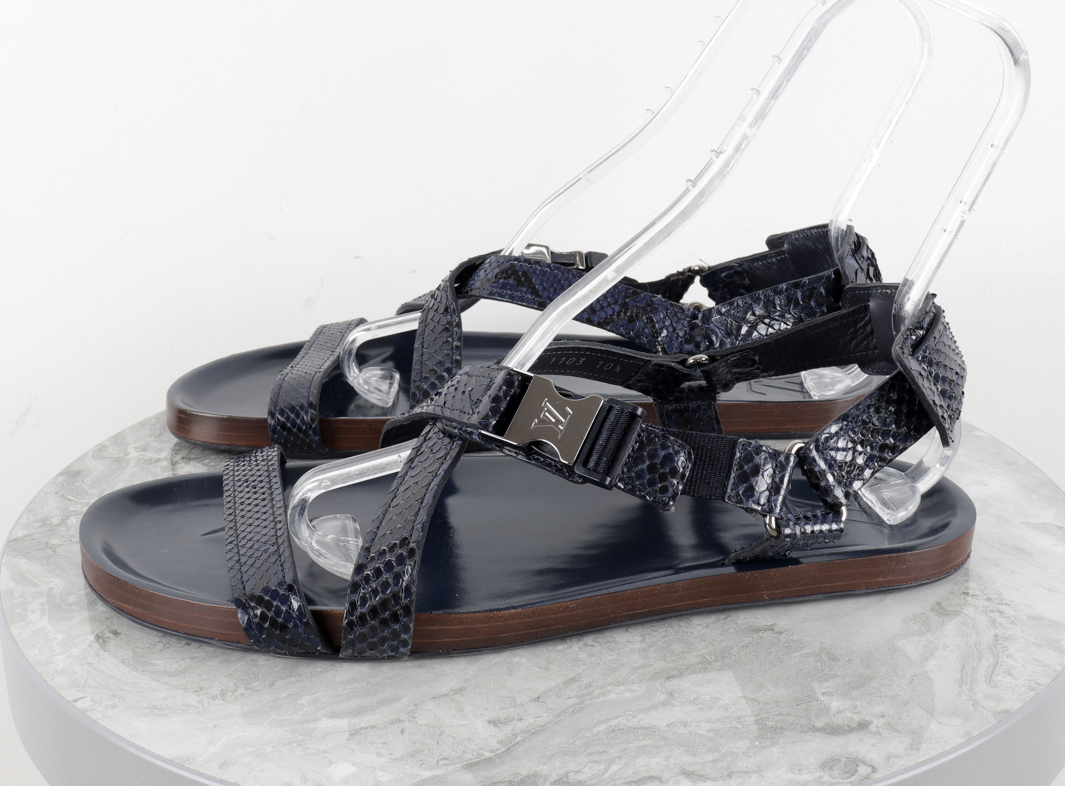 Louis Vuitton Louis Vuitton Blue Criss-Cross Sandals Size US 11.5 / EU 44-45 - 4 Thumbnail
