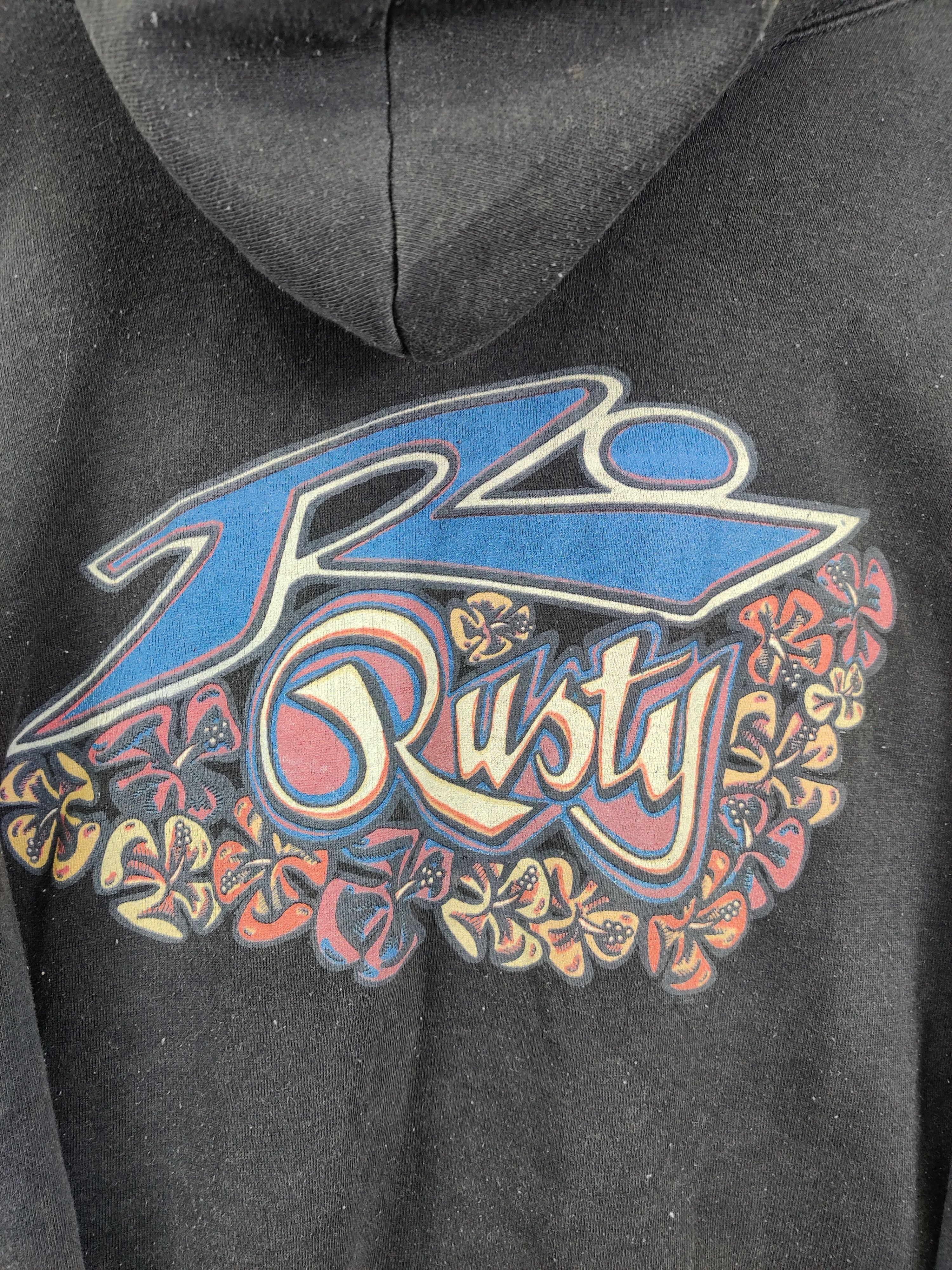 Rusty Vintage Rusty Floral Big Logo Pullover Oversize Hoodie Size US XL / EU 56 / 4 - 3 Thumbnail