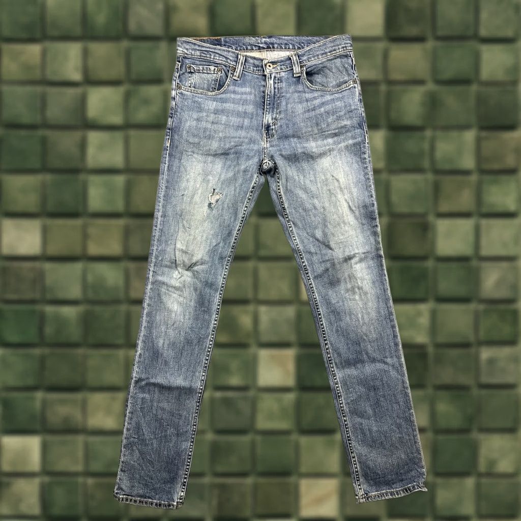 Levi's VINTAGE Levi's 511 Jeans Slim Fit 33x34 Men Denim Distressed 5-Pocket Blue Regular Rise Mid 10-12in Classic City Boots Size US 33 - 1 Thumbnail