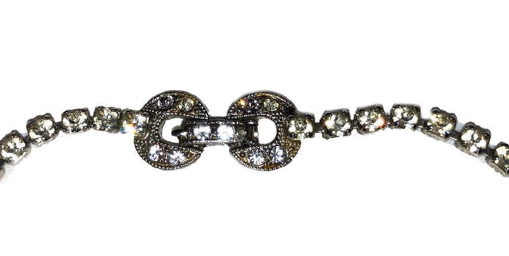 Designer Vintage Costume Clear Rhinestone Pearl Lavalier Necklace Size ONE SIZE - 5 Thumbnail