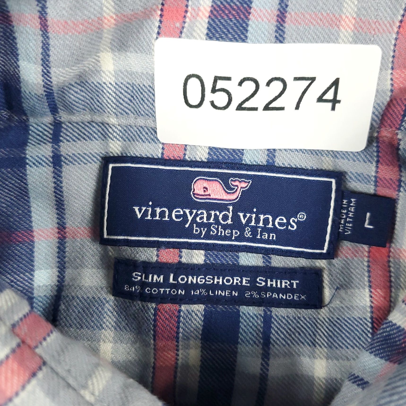 Vineyard Vines Vineyard Vines Shirt Mens Large Blue Plaid Longshore Button Up Long Sleeve Size US L / EU 52-54 / 3 - 6 Thumbnail