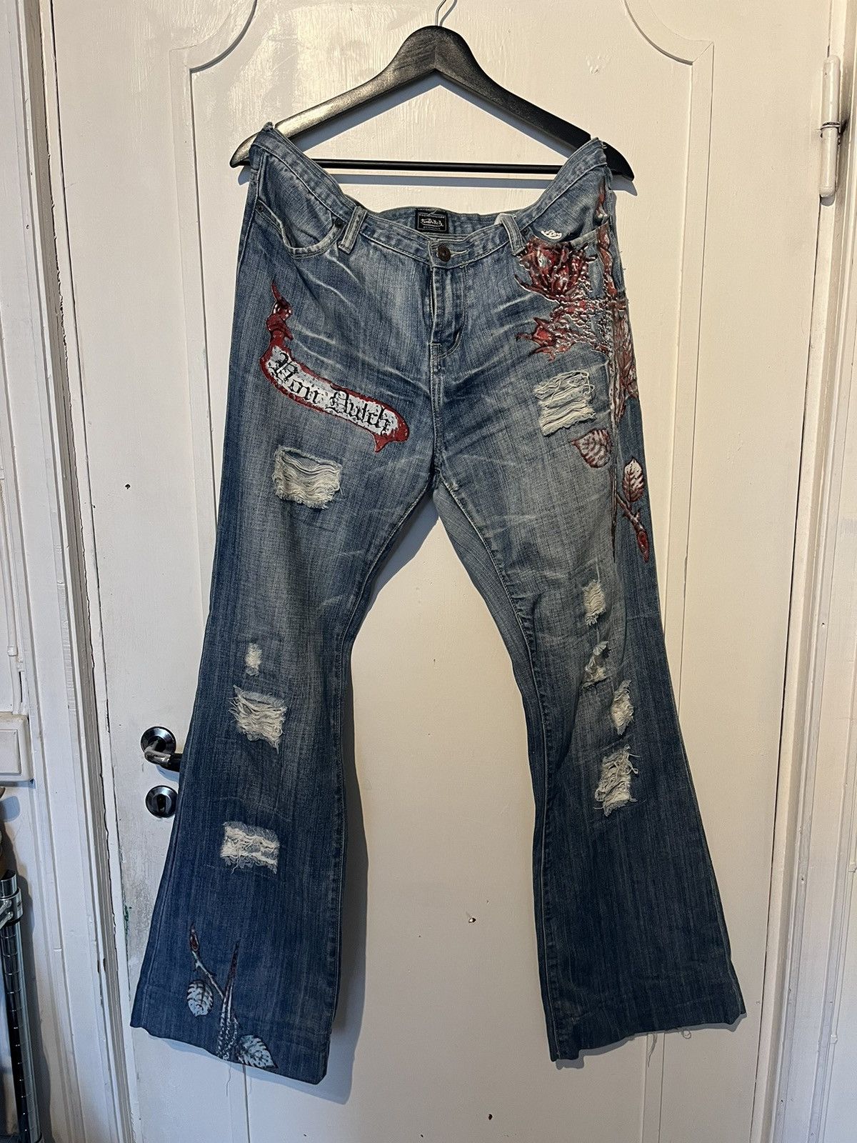Von Dutch Vintage 90's Von Dutch Kustom Made Low-Waist Flared Jean Size 36" / US 14 / IT 50 - 1 Thumbnail