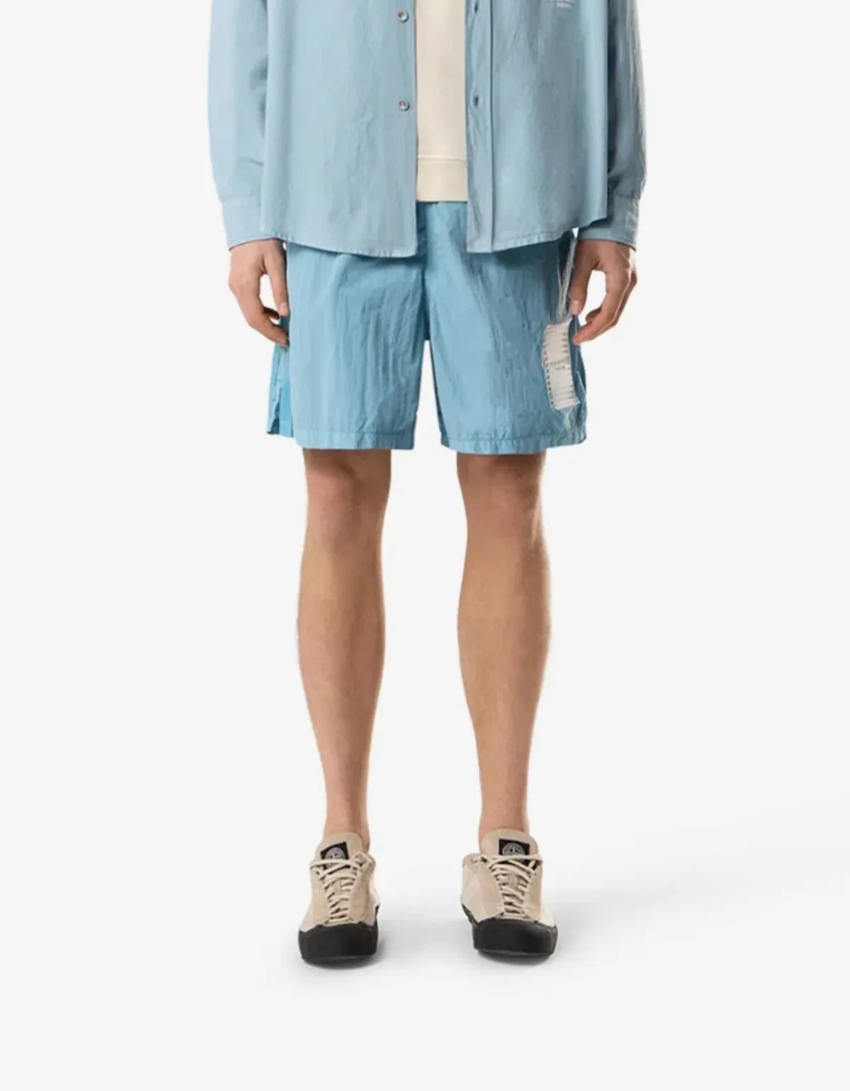 Stone Island Stone Island Marina Blue Micro Brushed Nylon-TC Swim Shorts Size US 34 / EU 50 - 3 Thumbnail