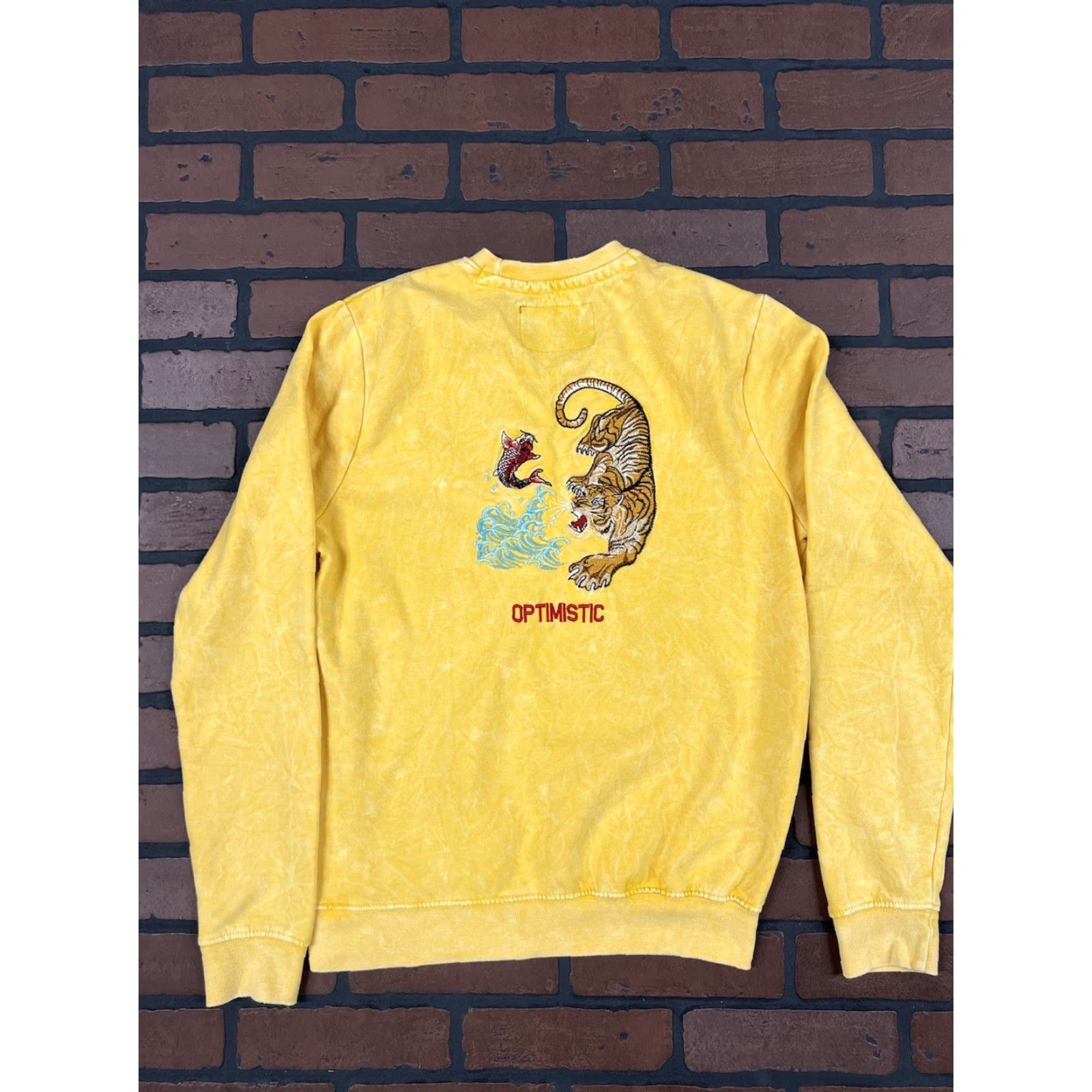 Vintage Blind Rooster Sweatshirt Small Men Yellow Embroidered Tiger Koi Wave Pullover Cotton Blend Fleece Long Description Not Included Size US S / EU 44-46 / 1 - 3 Thumbnail