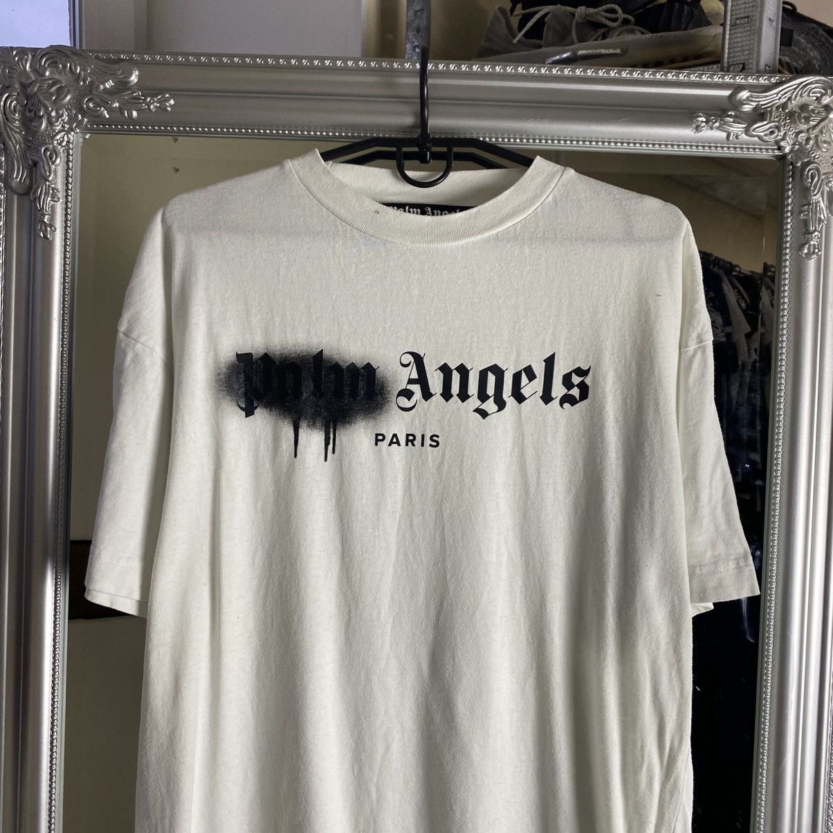 Palm Angels Palm Angels T Shirt Black Spayed Paris Size US XL / EU 56 / 4 - 2 Thumbnail
