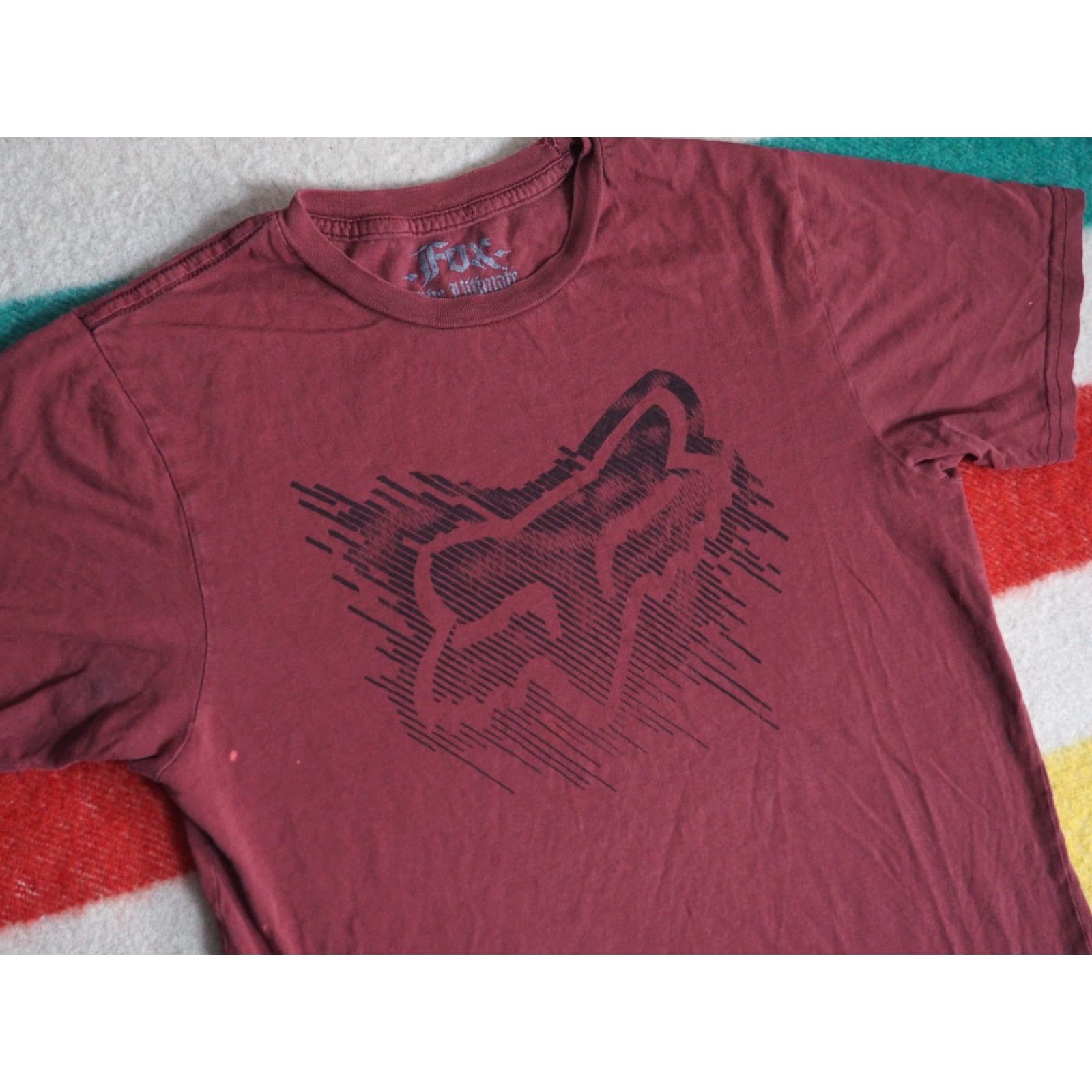 Fox Racing VINTAGE Fox Racing MX Moto Skate Grunge Tee T-Shirt Red Logo Short Sleeve Crew Neck S Mens Size US S / EU 44-46 / 1 - 2 Thumbnail