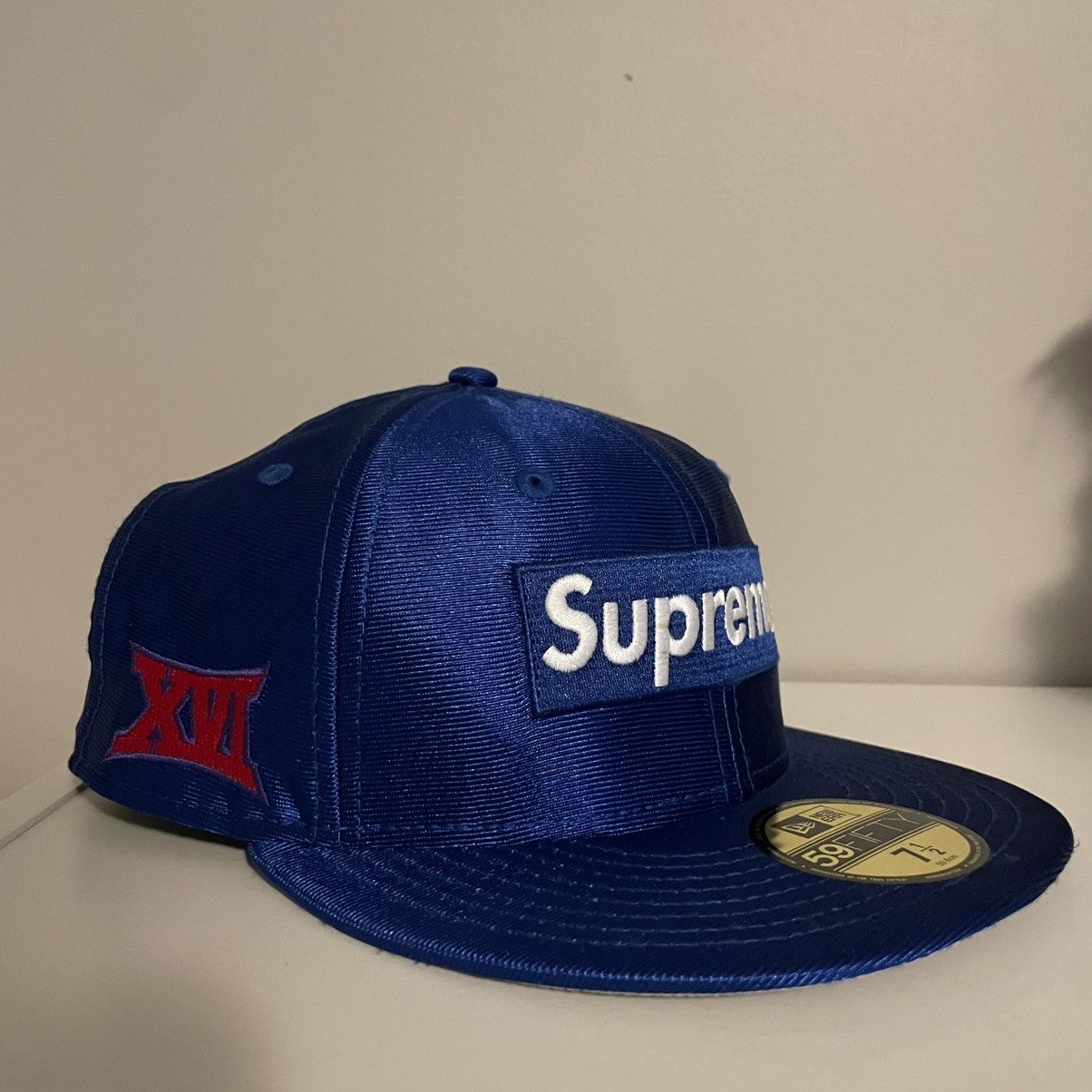 Supreme FW16 Supreme Sequins Camp hat Navy Box Logo | Grailed
