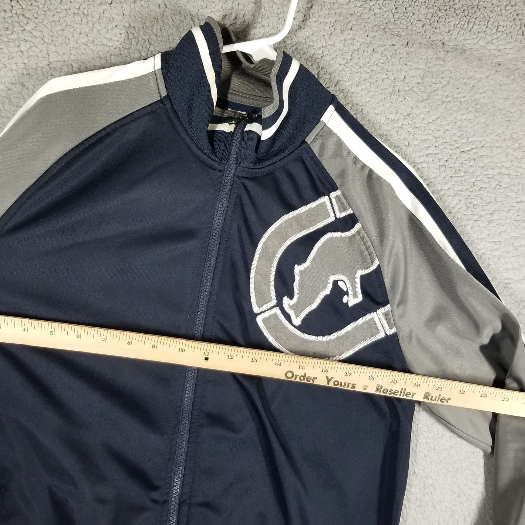 Ecko Unltd. Ecko Unltd Jacket Mens Medium Blue Gray Full Zip Track Athletic Streetwear Rhino Size US M / EU 48-50 / 2 - 6 Thumbnail