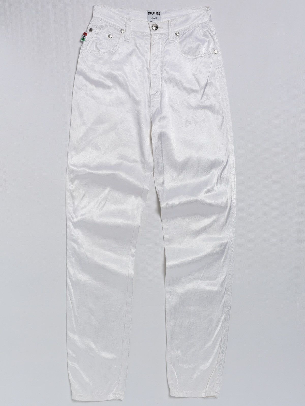 Moschino Moschino Jeans Vintage Pants Viscose White Trousers Logo Size 27" / US 4 / IT 40 - 1 Thumbnail