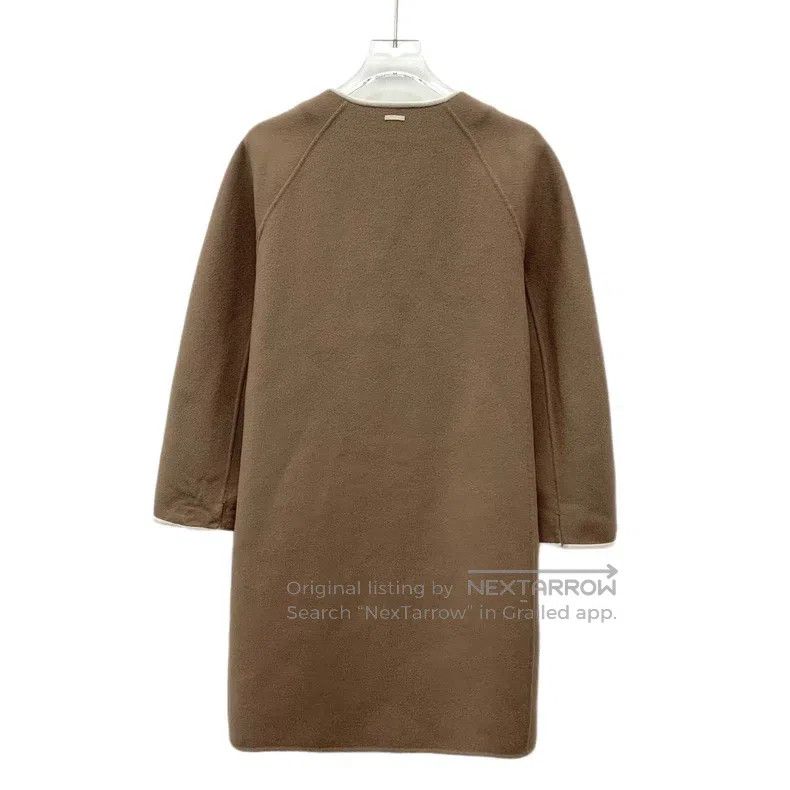 Other Max Mara Brown Wool Round Neck Long Sleeve Coat Jacket Size L / US 10 / IT 46 - 2 Thumbnail