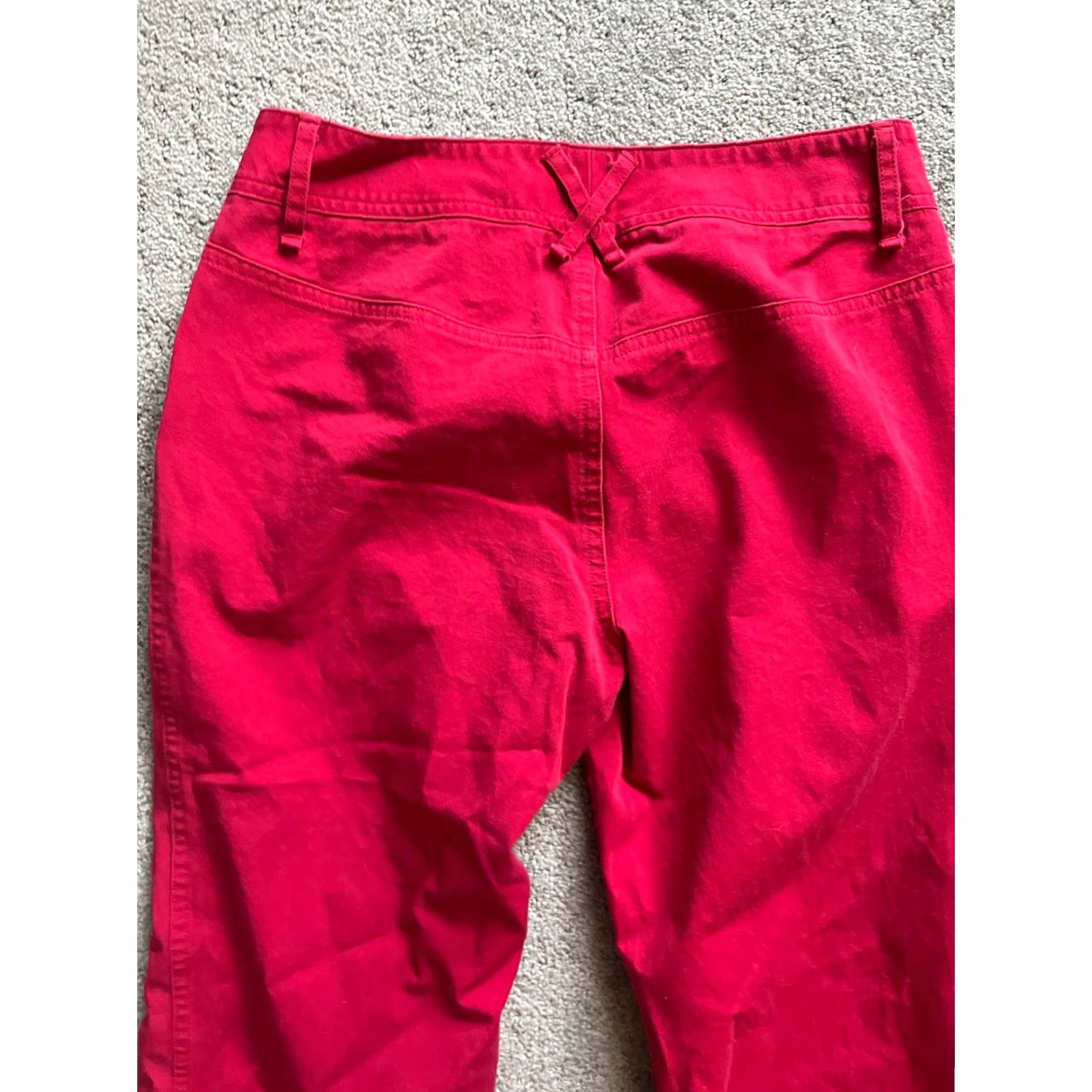 Express Express Women Capri Pants Straight Leg Red Flat Front High Rise Regular 1/2 Size Size 25" / US 0 / IT 36 - 4 Thumbnail