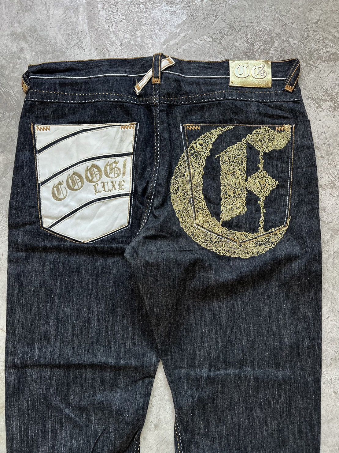 Pre-owned Coogi Very Vintage Y2k  Big Logo Baggy Pants In Blue