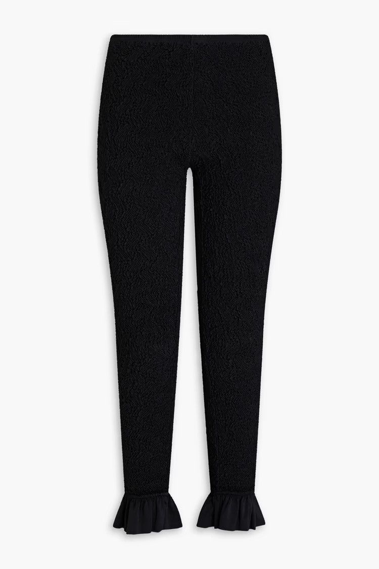 Alexander Wang ALEXANDER WANG Ruffled shirred satin-jersey Slim-leg Pants Size 24" / US 00 / IT 34 - 1 Thumbnail
