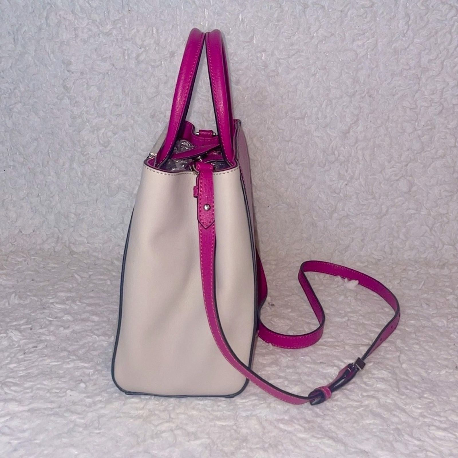 Fendi Fendi 2Jours Petite Geometric Satchel Magenta Multi Size ONE SIZE - 4 Thumbnail