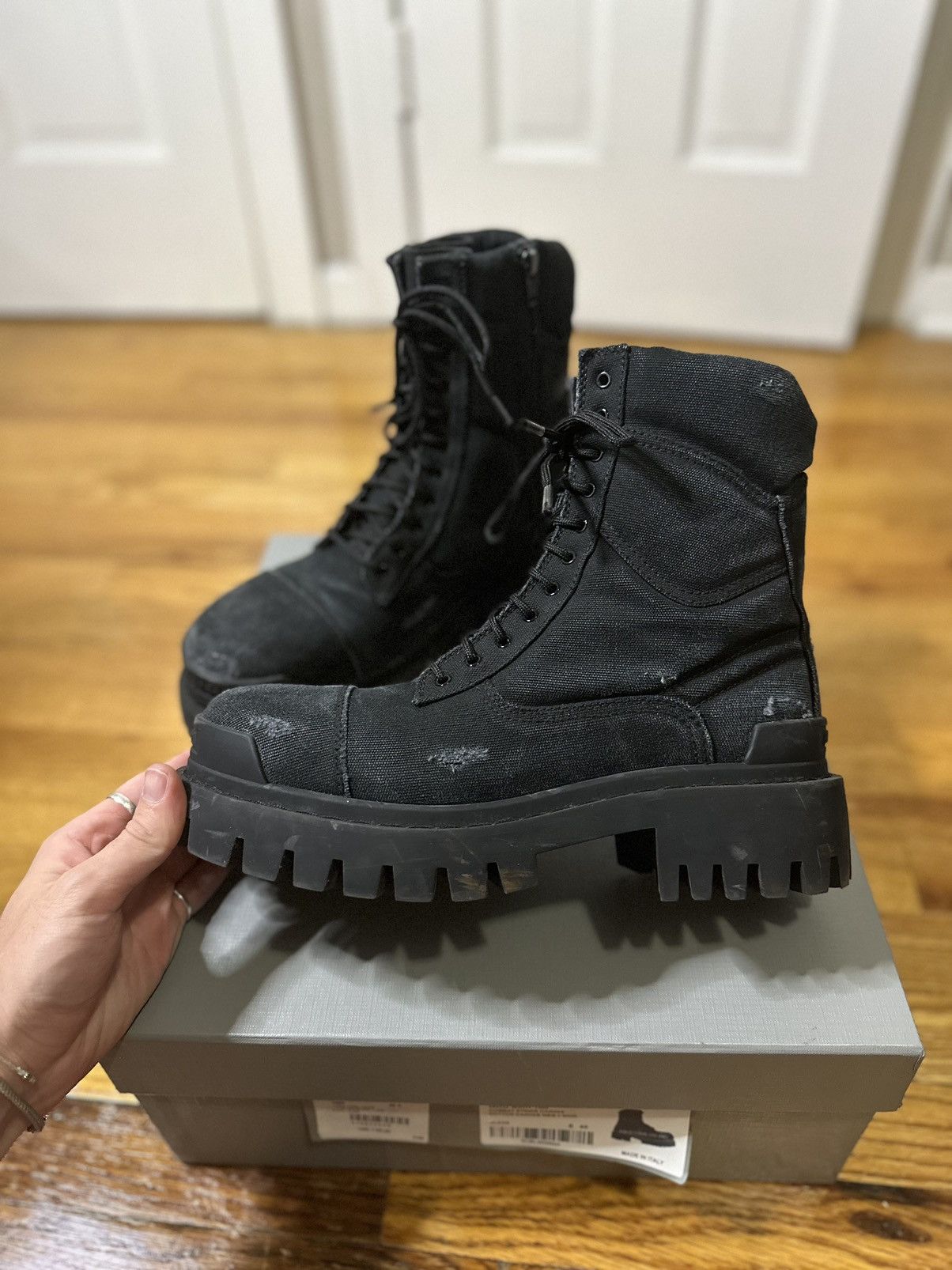 Balenciaga Balenciaga Canvas Combat Strike Boots | Grailed