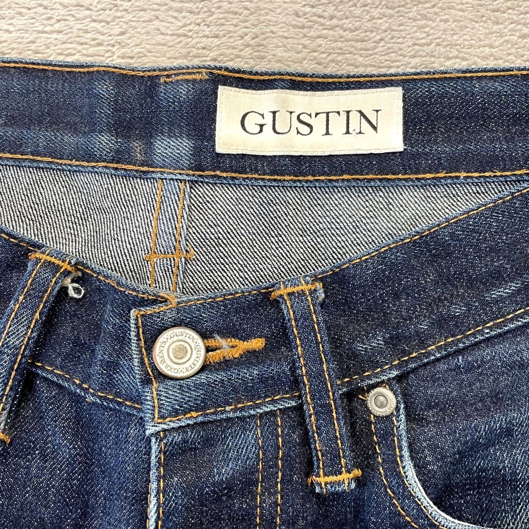 Gustin Gustin Jeans Men 30 Slim Denim Raw Blue Distressed Selvedge Button Fly 5-Pocket Pants Size US 30 / EU 46 - 3 Thumbnail