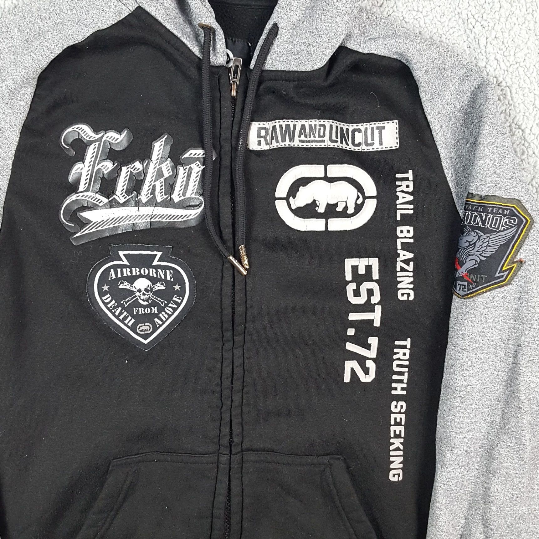 Ecko Unltd. VINTAGE Ecko Unltd Hoodie Black Small Y2K 90s Grunge Hooded Pullover Mens Size US S / EU 44-46 / 1 - 3 Thumbnail