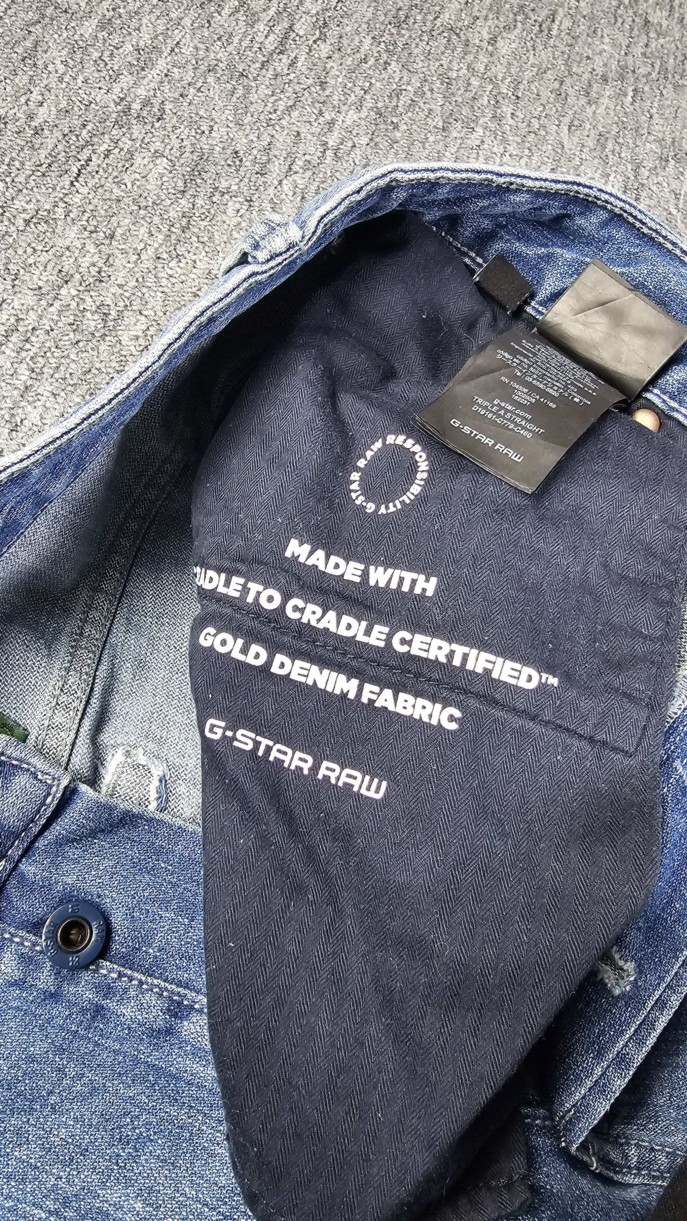 G-Star G-Star Raw Triple A Straight Faded Light Wash Denim W33 L34 Size US 33 - 5 Thumbnail
