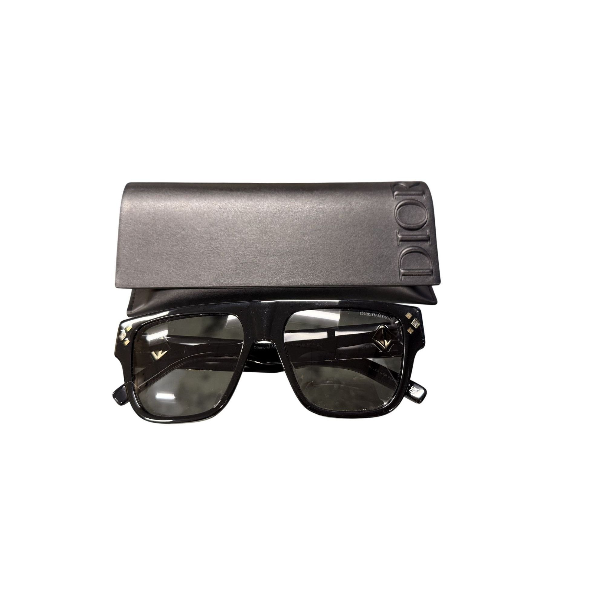Dior Christian Dior CD Diamond S61 Black Rectangular Sunglasses W Size ONE SIZE - 1 Thumbnail