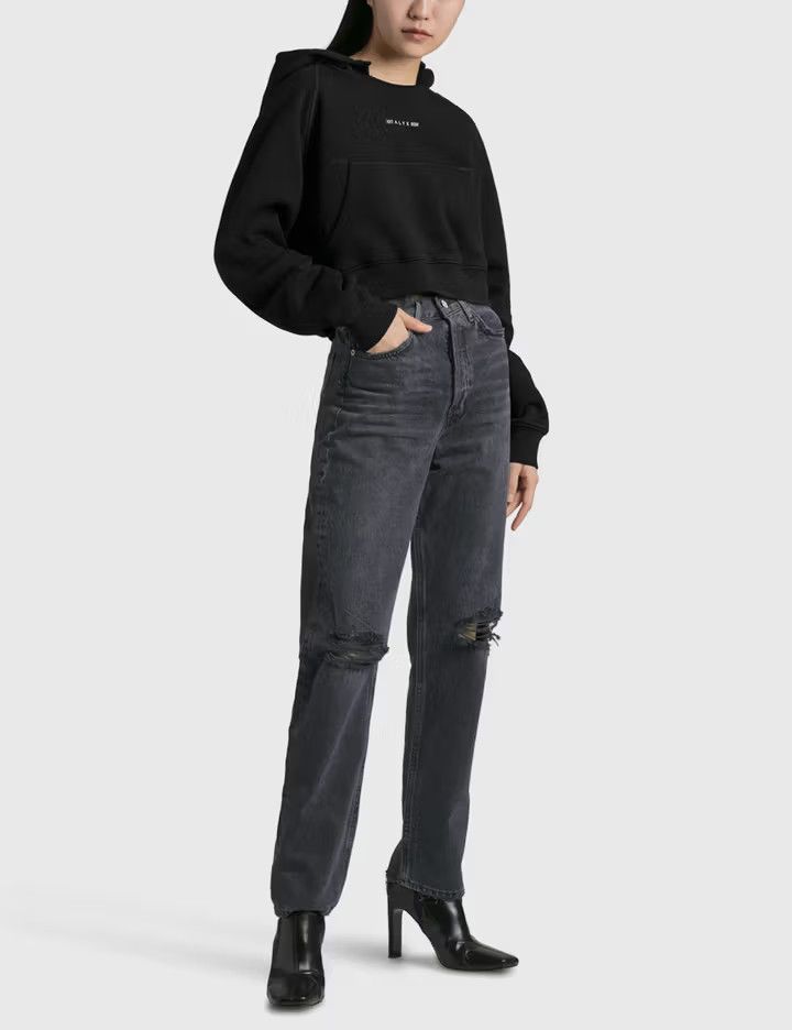 1017 ALYX 9SM o1mle1224 Logo Cropped Sweatshirt & Hoodie in Black Size XS / US 0-2 / IT 36-38 - 4 Thumbnail