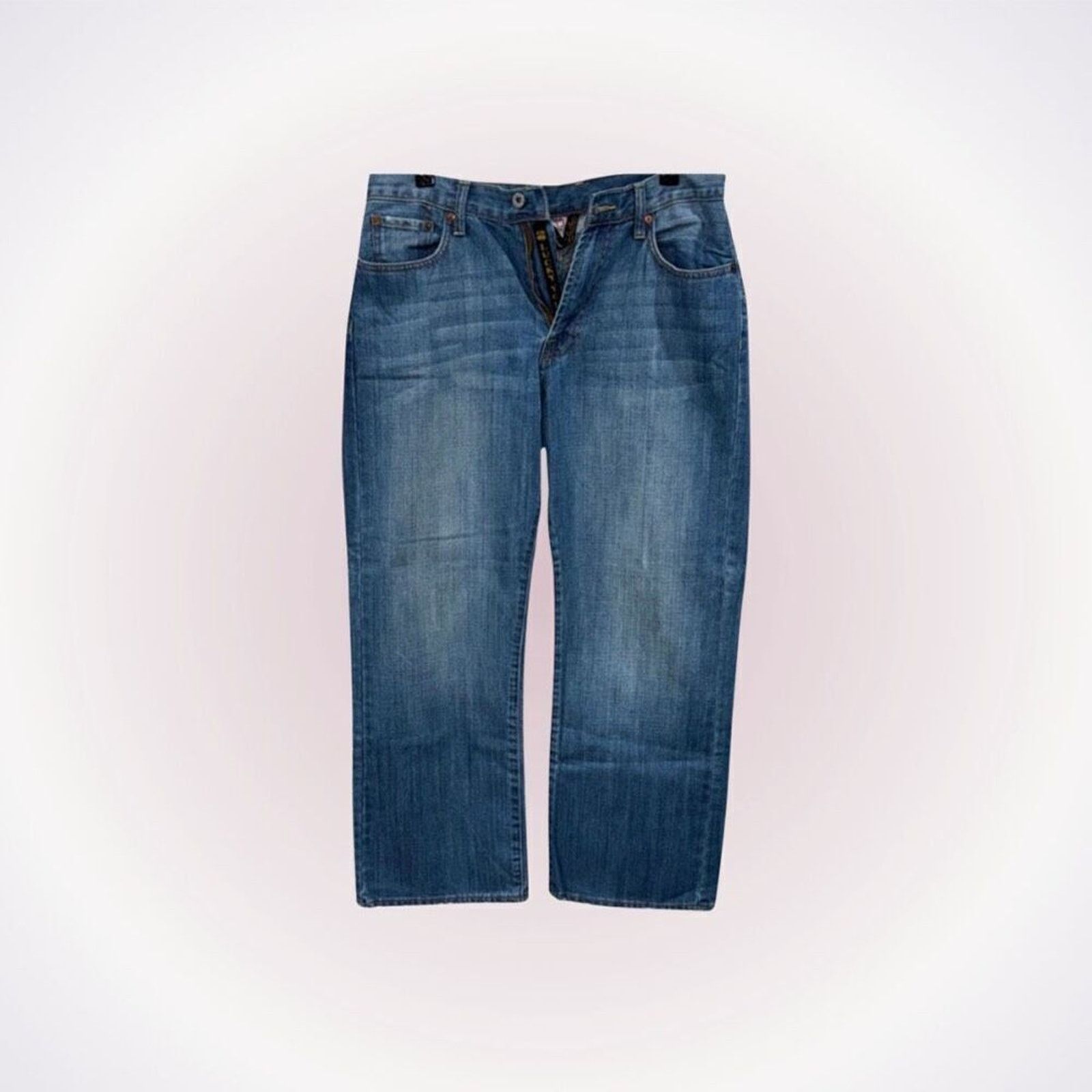 Lucky Brand Lucky Jean's mens blue straight leg denim jeans | Sz 33 Size US 33 - 1 Thumbnail