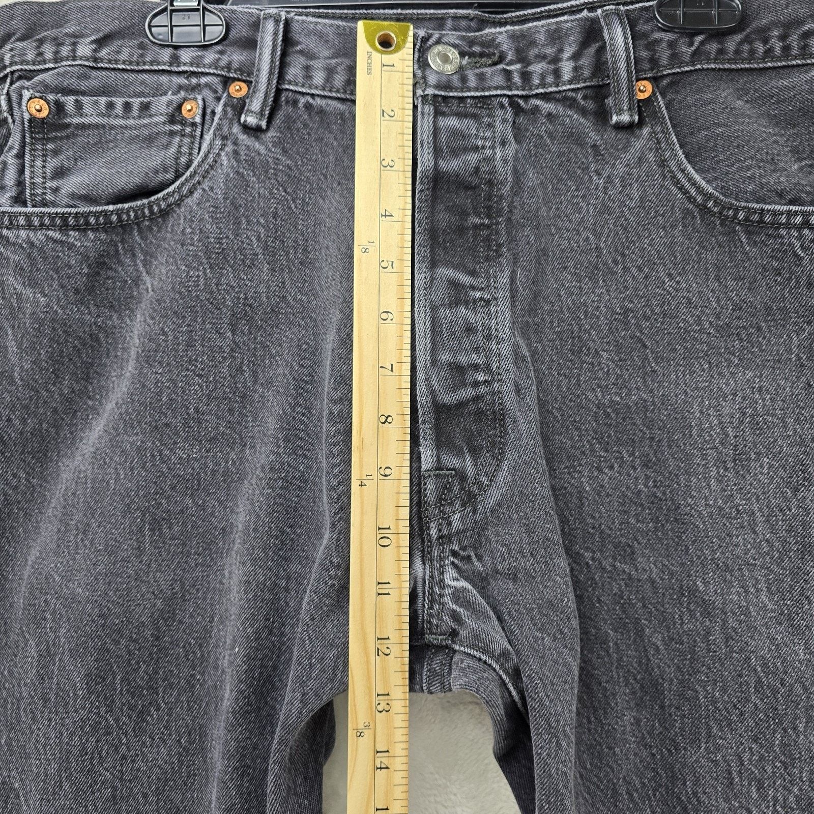Levi's Levis 501 Mens Black Button Fly Jeans 38x31 Straight Leg Size US 38 / EU 54 - 13 Thumbnail