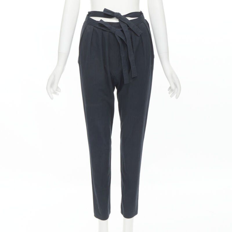 Comme des Garcons COMME DES GARCONS Vintage 1980s double bow tie waist slim leg pants S Size 27" / US 4 / IT 40 - 1 Thumbnail