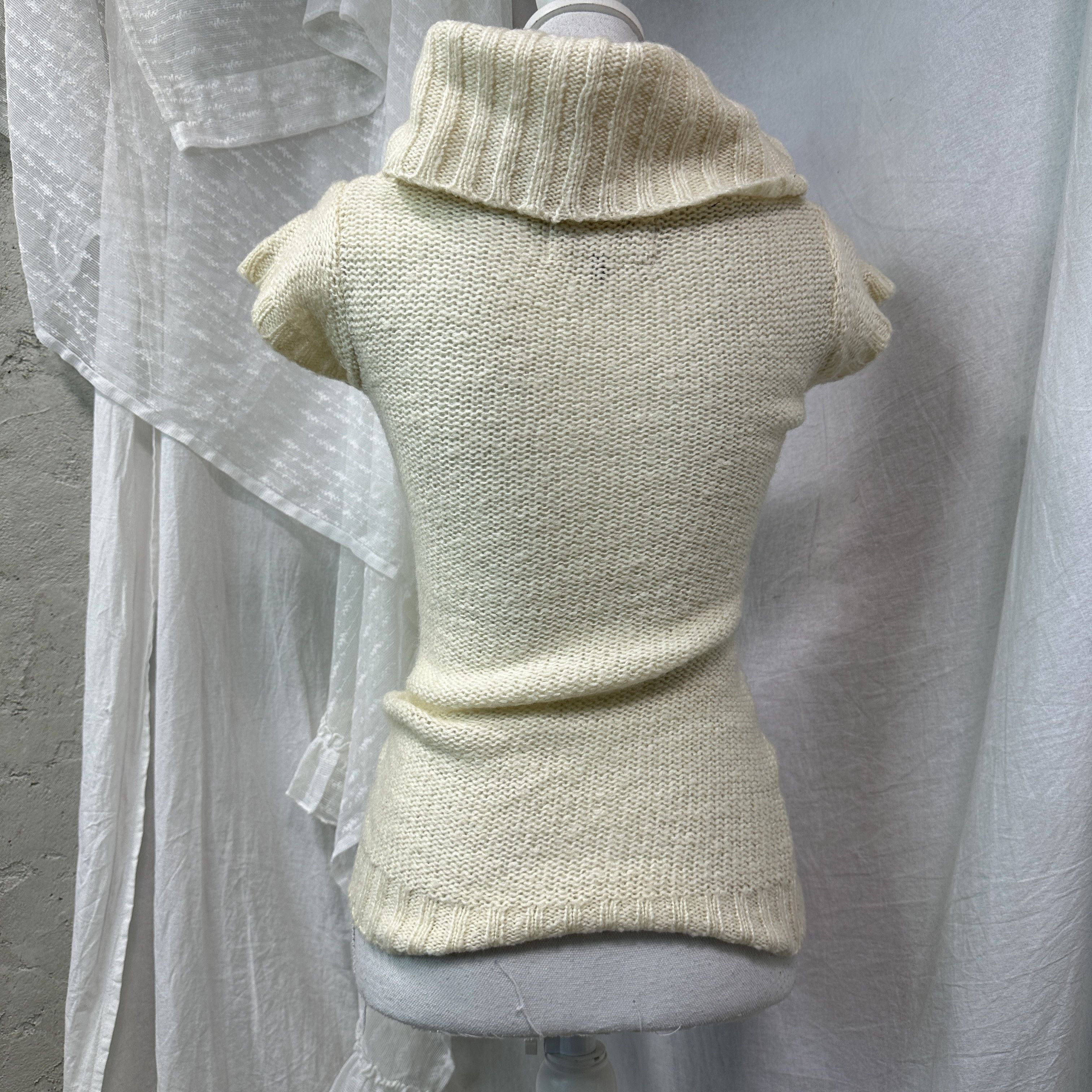 Vintage Vintage Cottage Big Collar Cream Knitted Sweater Y2K Size XS / US 0-2 / IT 36-38 - 8 Thumbnail