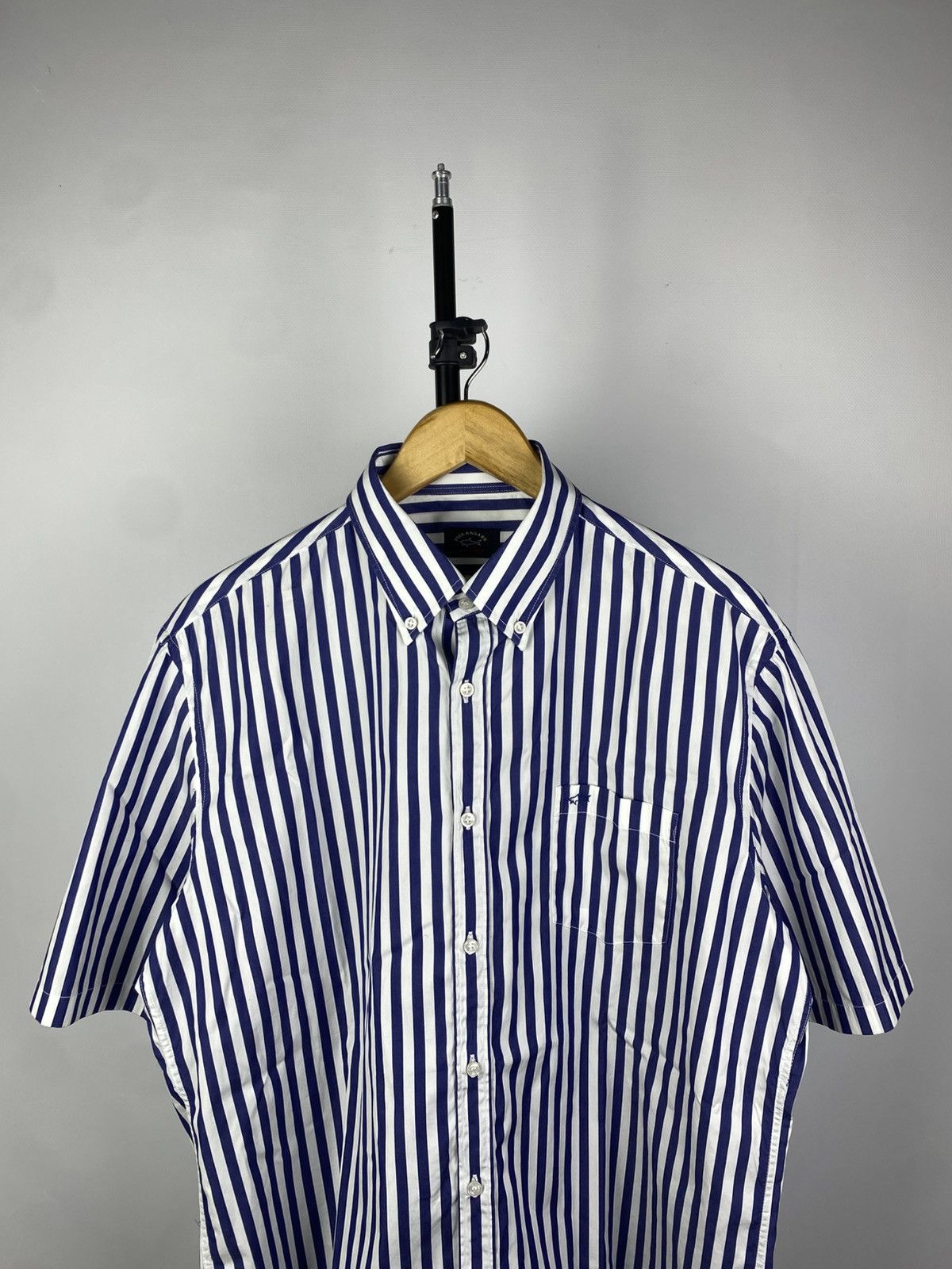 Designer × Paul & Shark Vintage Paul & Shark Yachting Stripped Shirt Button Up Size US XL / EU 56 / 4 - 2 Thumbnail