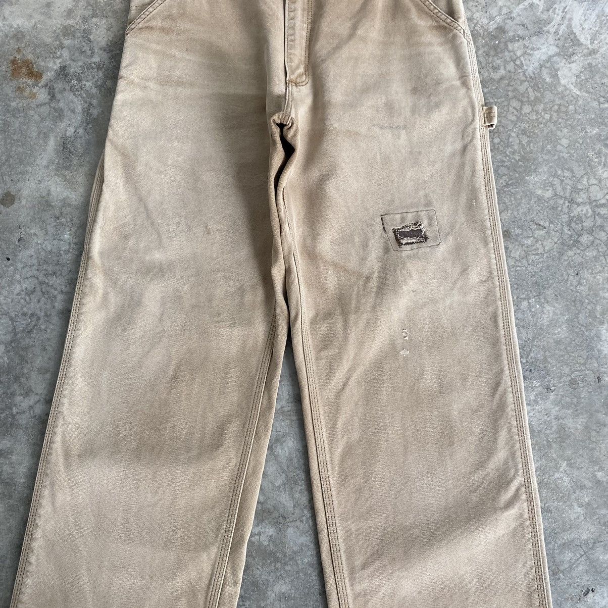 Carhartt Vintage Carhartt Faded Tan Repaired Carpenter Work Pants Size US 32 / EU 48 - 5 Thumbnail