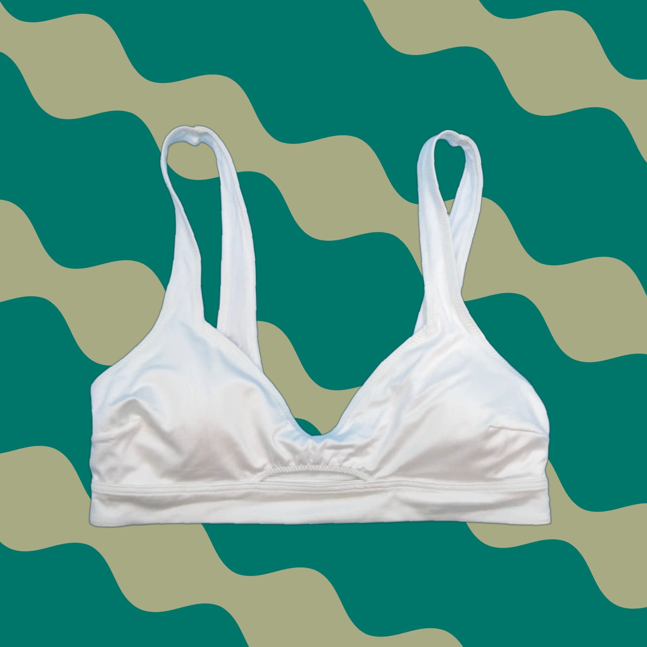 Viktorias Secret White M Triangle Padded Cutout Bikini Top VS Swimsuit New