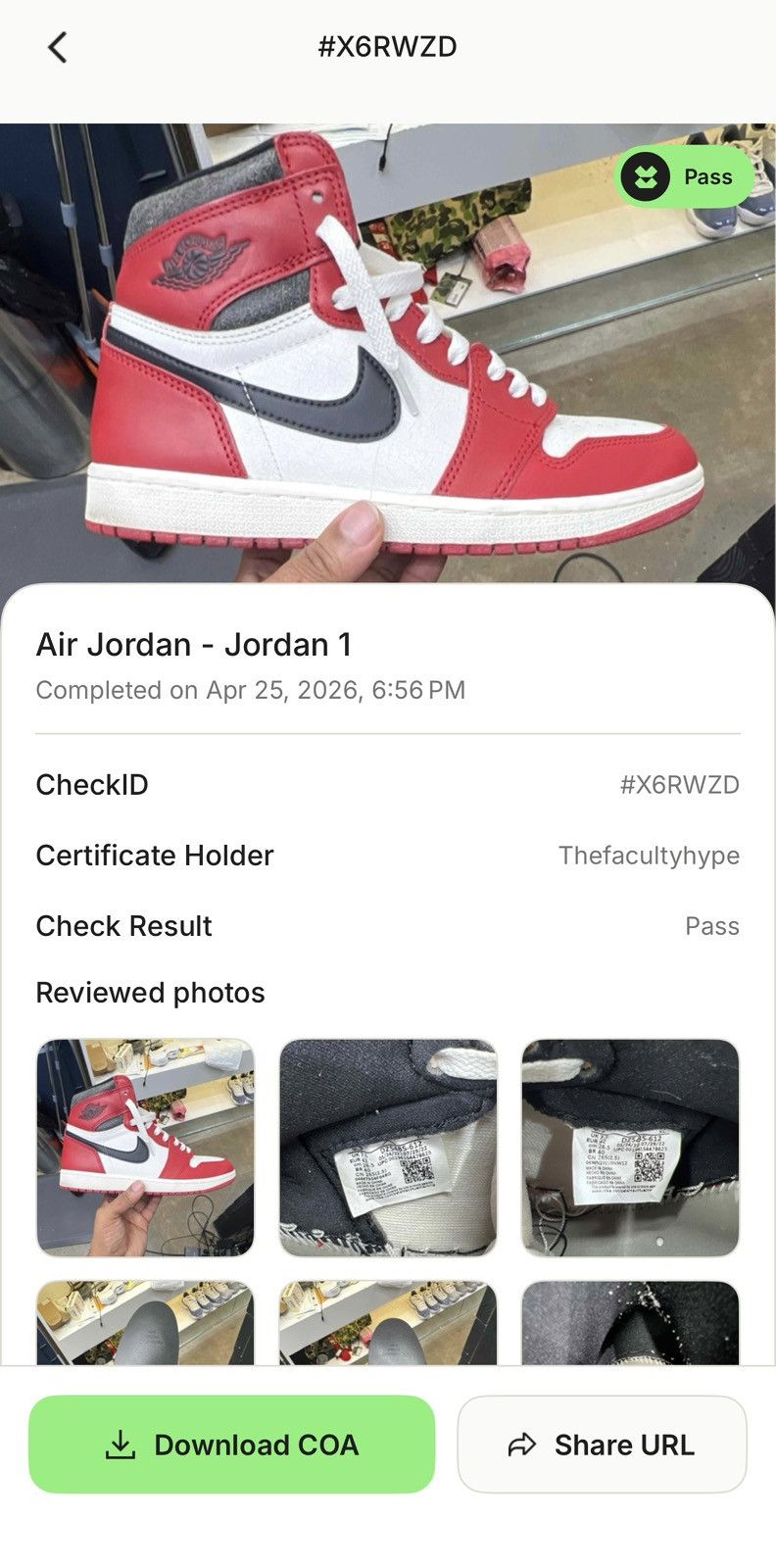 Jordan Brand Air Jordan 1 Chicago Lost & Found Size 8.5 (2022) Size US 8.5 / EU 41-42 - 16 Thumbnail